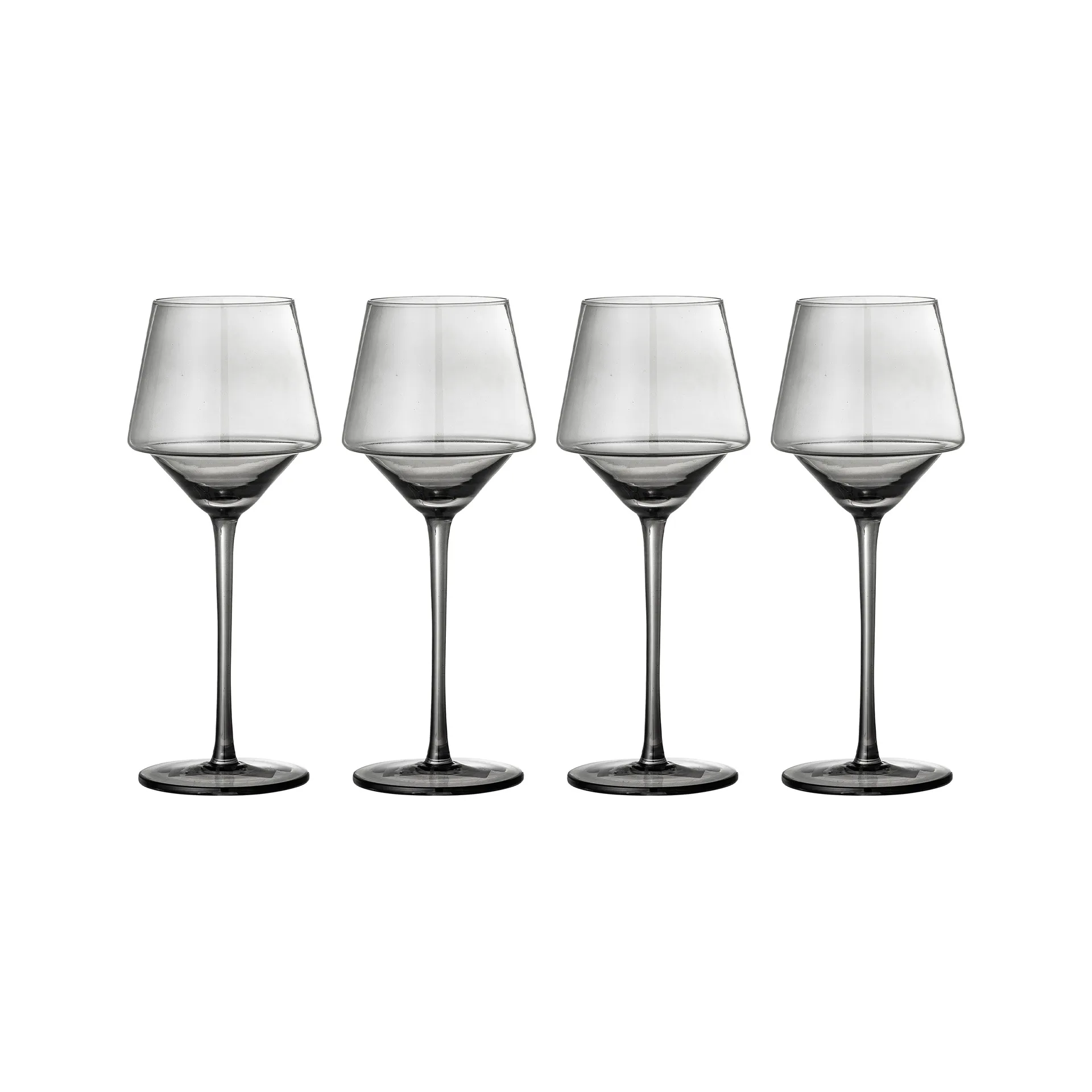Copo de vinho Yvette 33 cl, conjunto de 4, cinza Bloomingville