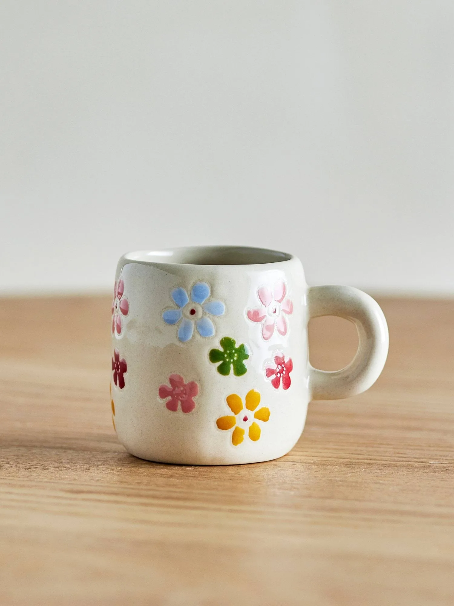 Copo Millie 110 ml, Branco, flores Bloomingville