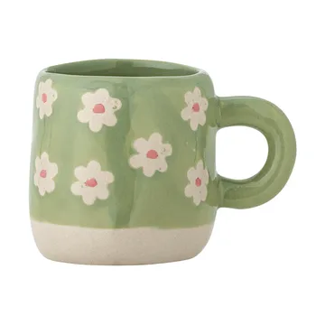 Copo Millie 110 ml - Verde, flores - Bloomingville