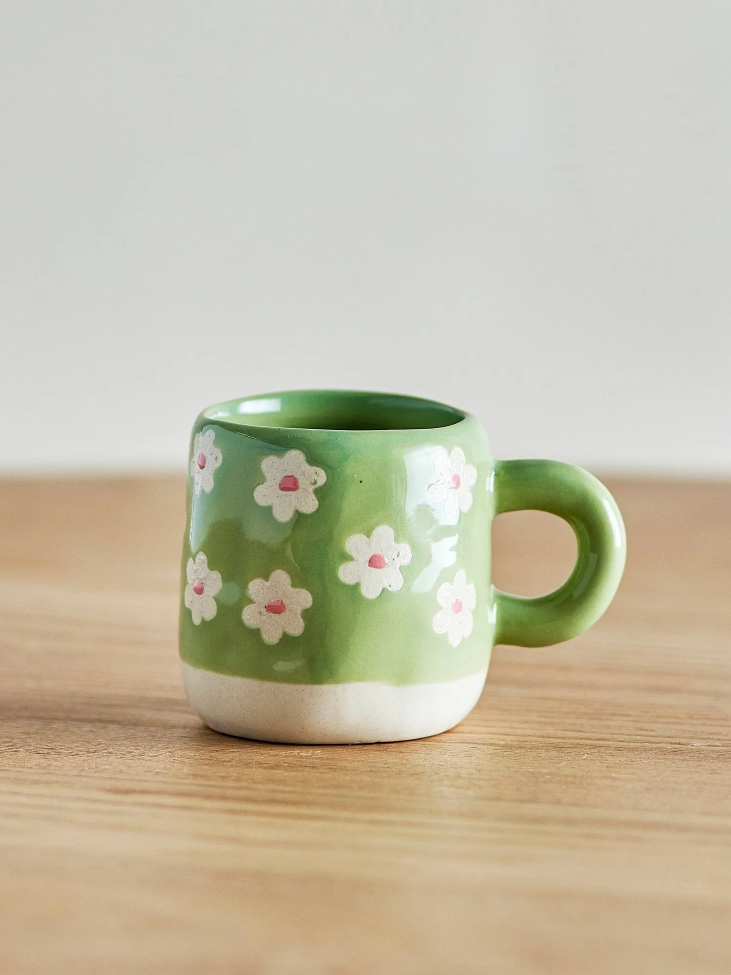 Copo Millie 110 ml, Verde, flores Bloomingville