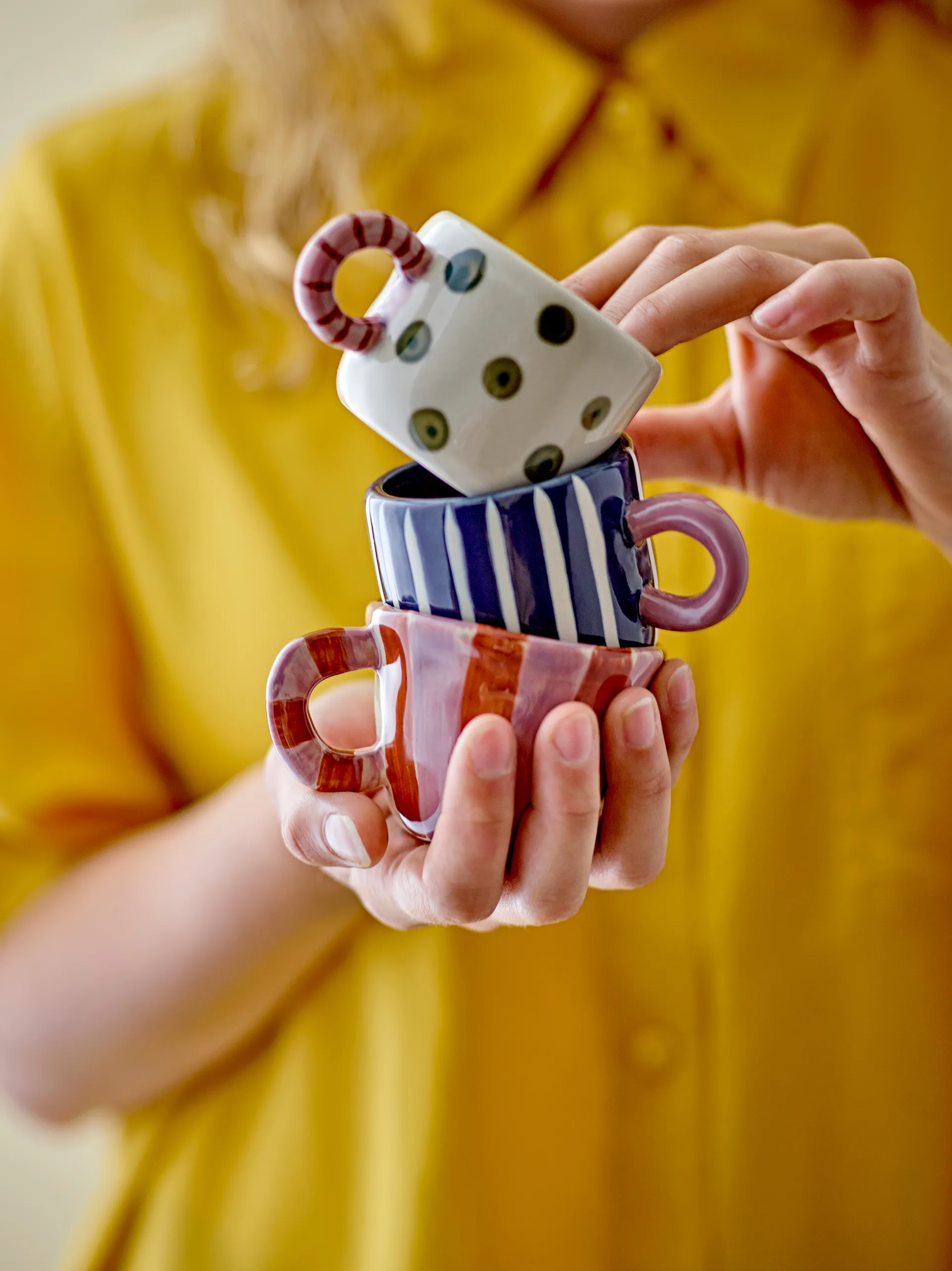 Copo Nini 11,5 cl, Azul-listrado Bloomingville