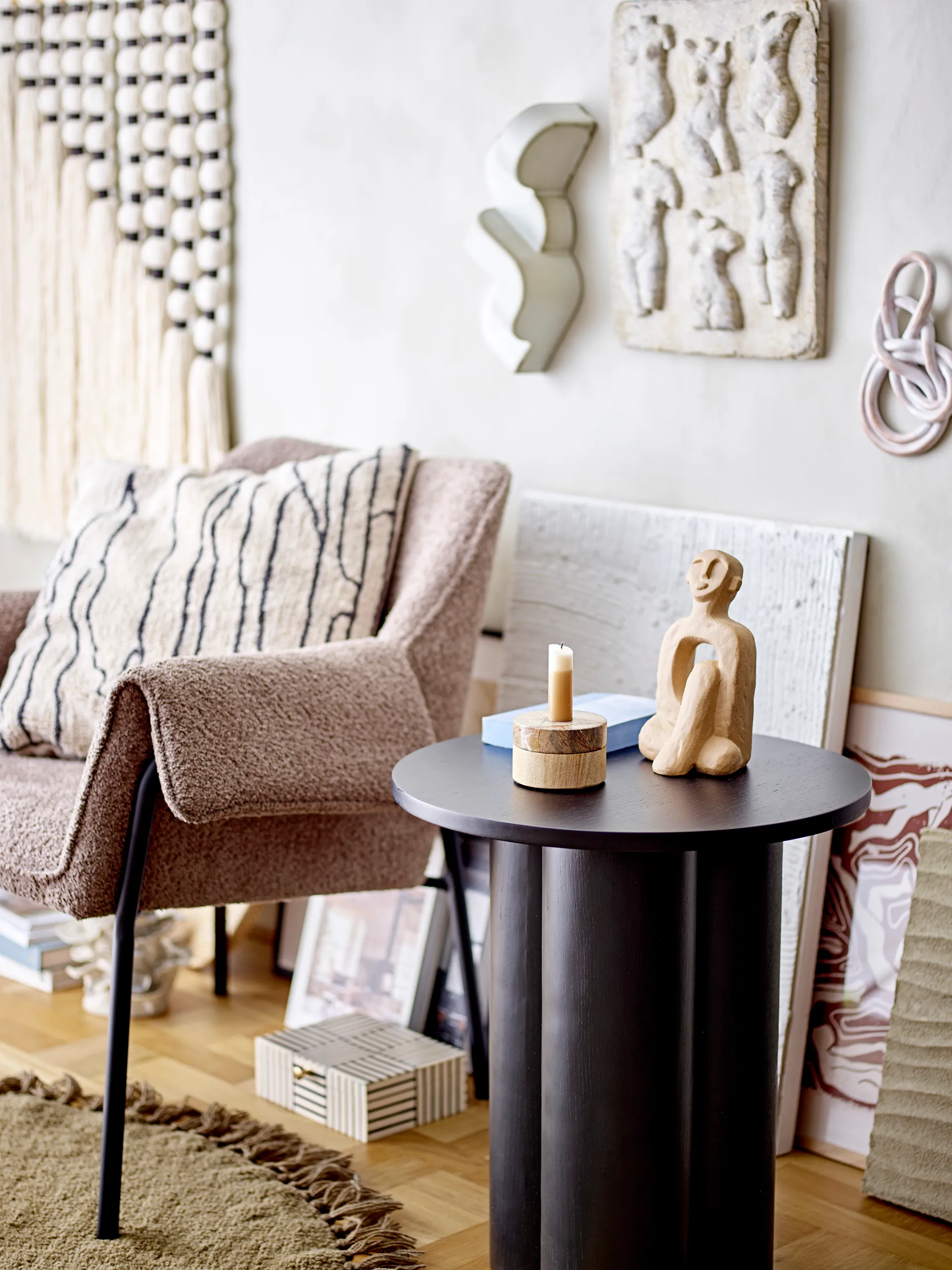 Dalin castiçais-suportes de vela Ø9 cm, Sand stone Bloomingville