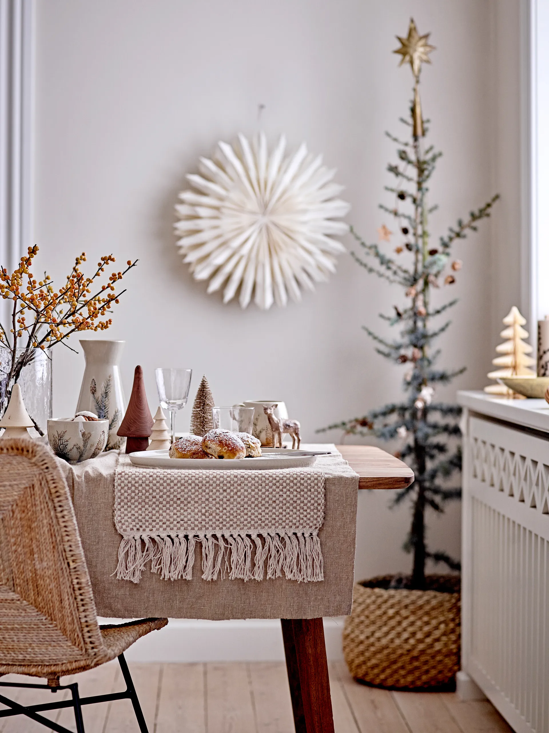 Decoração de árvore de Natal Milan 2 un. 22,5 cm, Verde Bloomingville