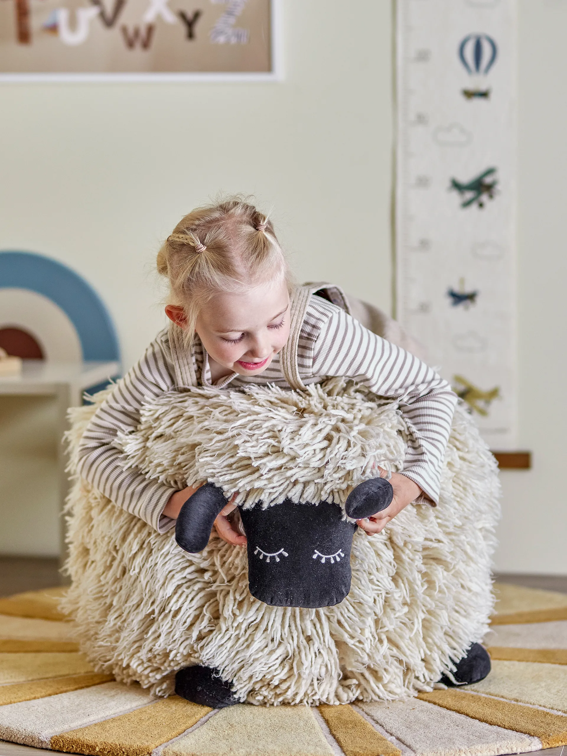 Dolly puff lã 50x45 cm, Branco Bloomingville