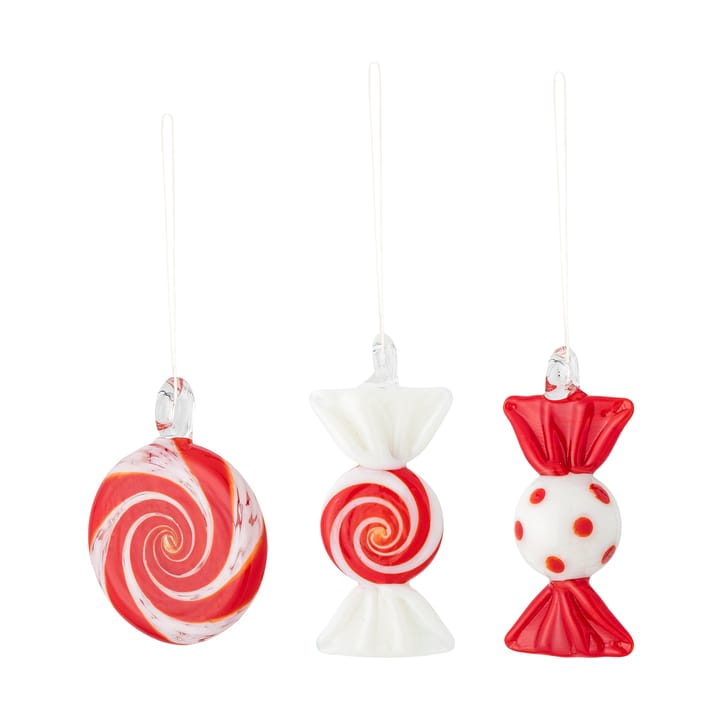 Enfeites pendentes decorativos 3 peças - Vermelho - Bloomingville