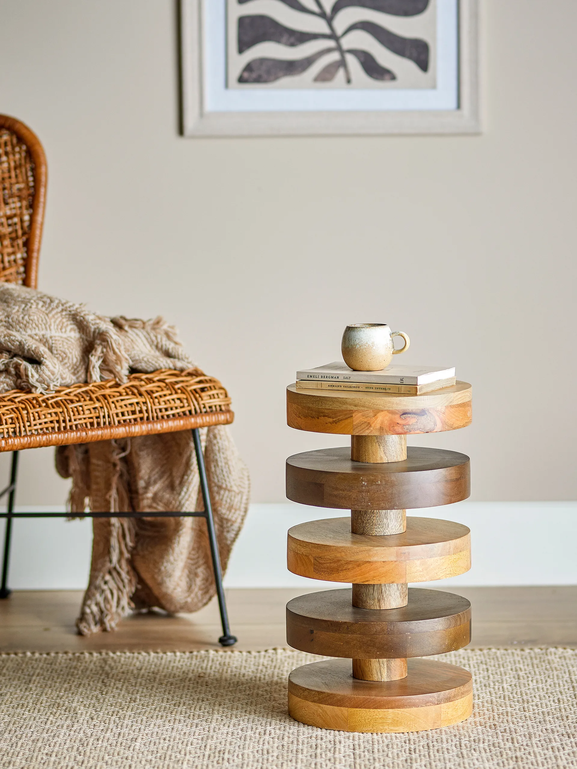 Franka mesa lateral Ø25x46 cm, Castanho Bloomingville