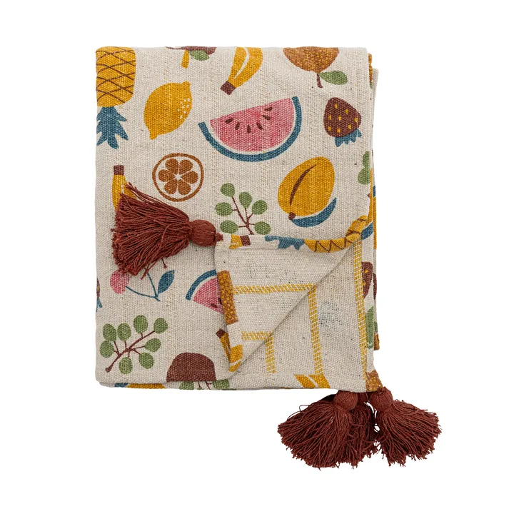 Fruitta manta de algodão 160x130 cm - Amarelo - Bloomingville