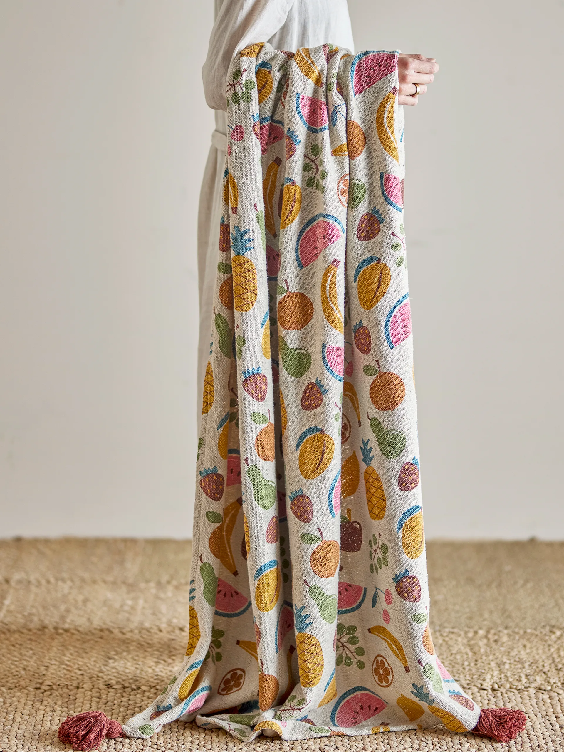 Fruitta manta de algodão 160x130 cm, Amarelo Bloomingville