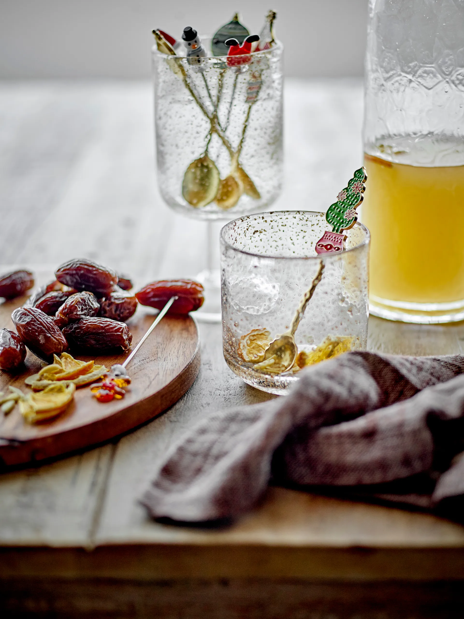 Garfo de coquetel Feliz 4 peças, Branco-vermelho Bloomingville