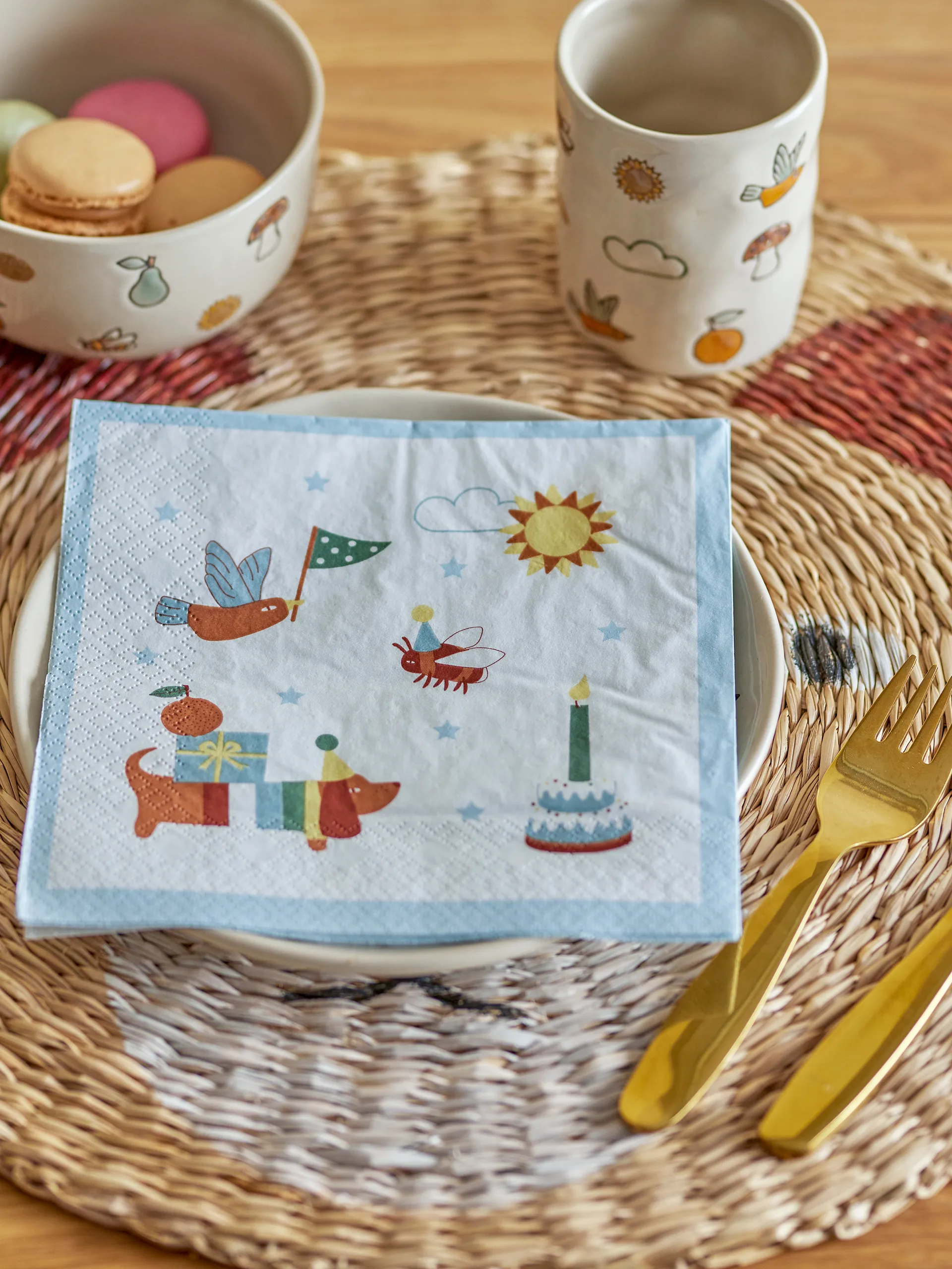 Guardanapo Charlie 33x33 cm 20-unidades, Blue Bloomingville