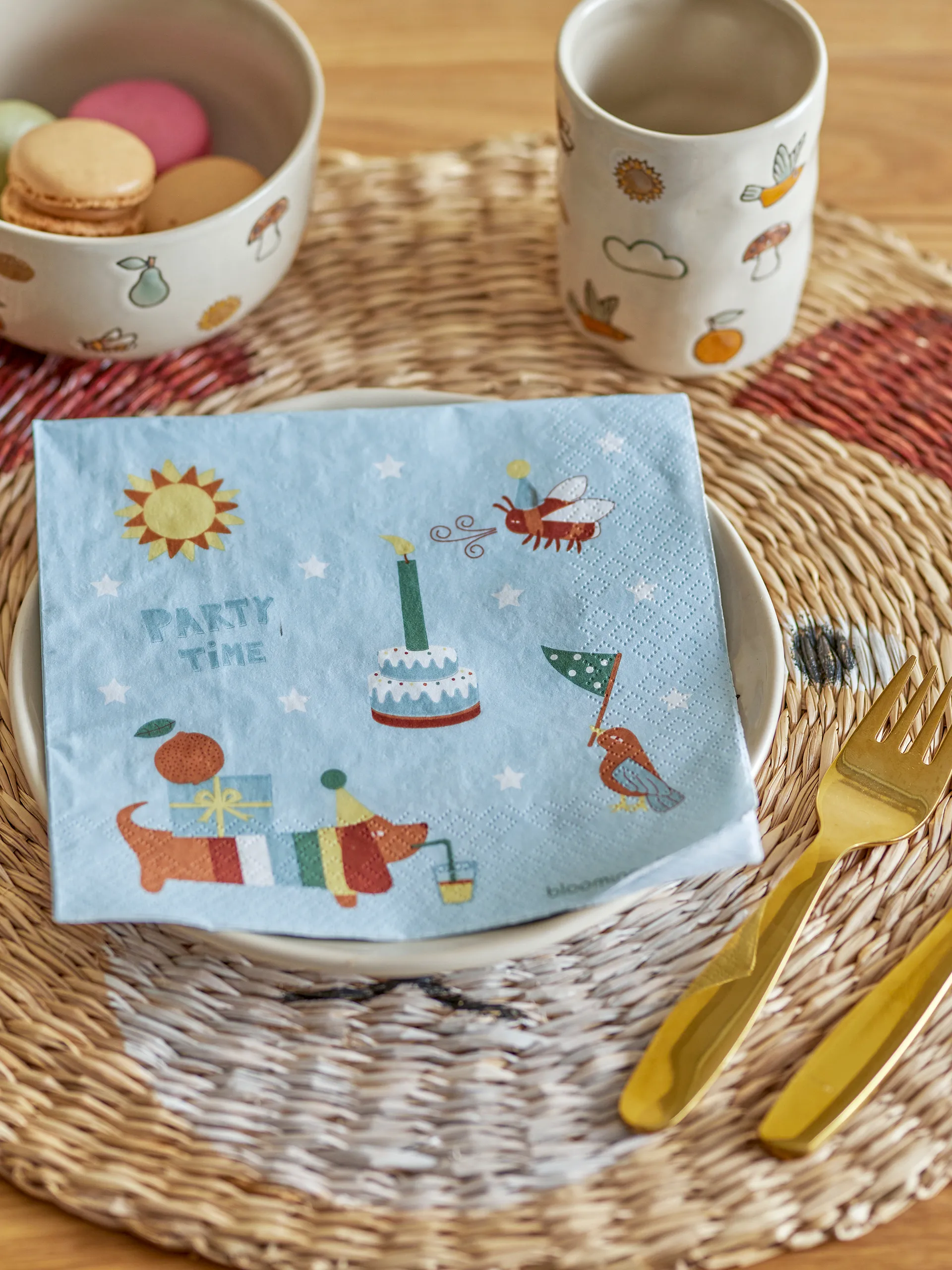 Guardanapo Charlie 33x33 cm 20-unidades, Blue Bloomingville