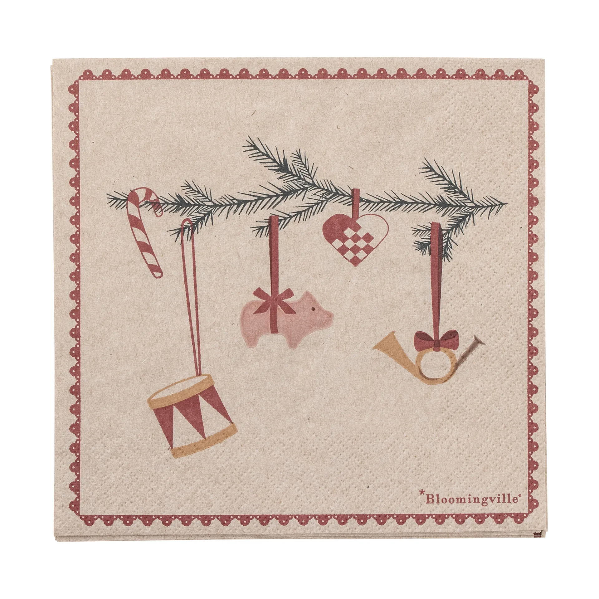 Guardanapo de papel Yule 33x33 cm, 20 un., Multi Bloomingville