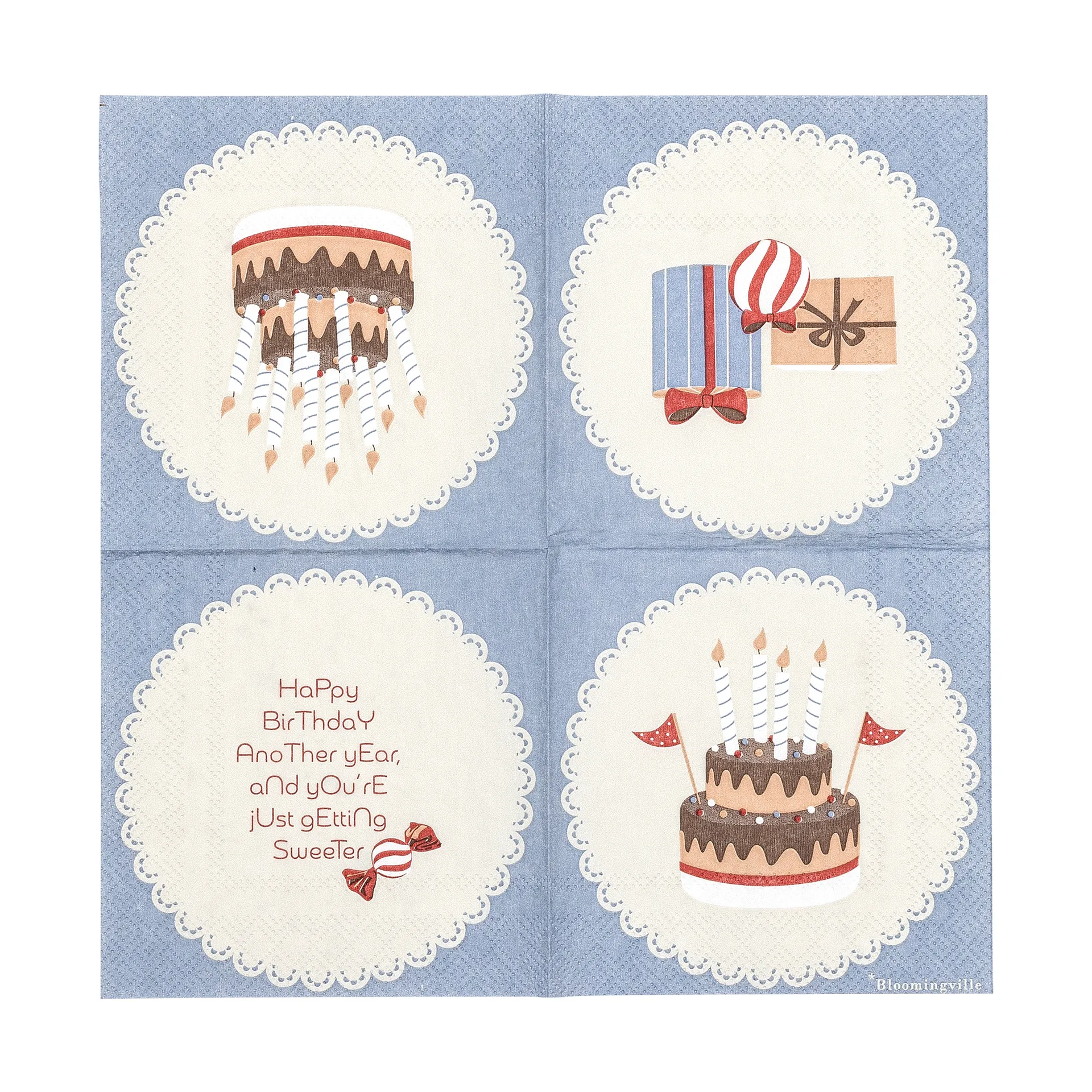 Guardanapos Oscar 20 unidades, Azul Bloomingville