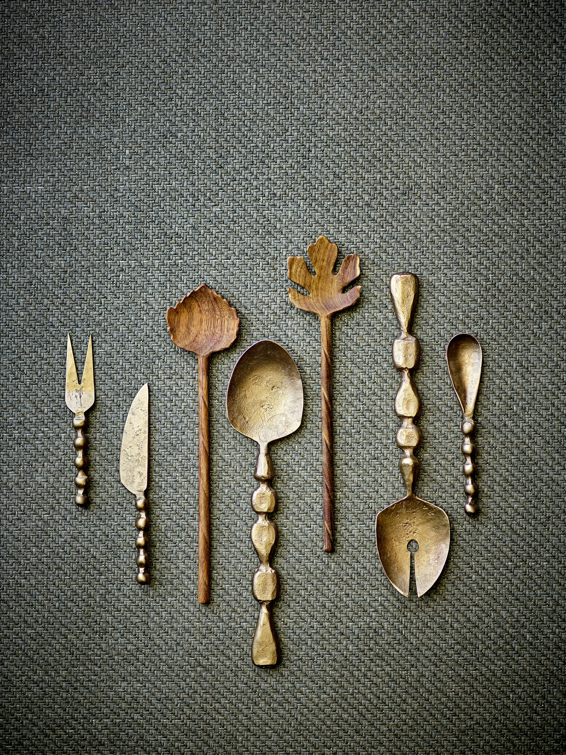 Haolin facas de queijo 3 peças, Latão Bloomingville