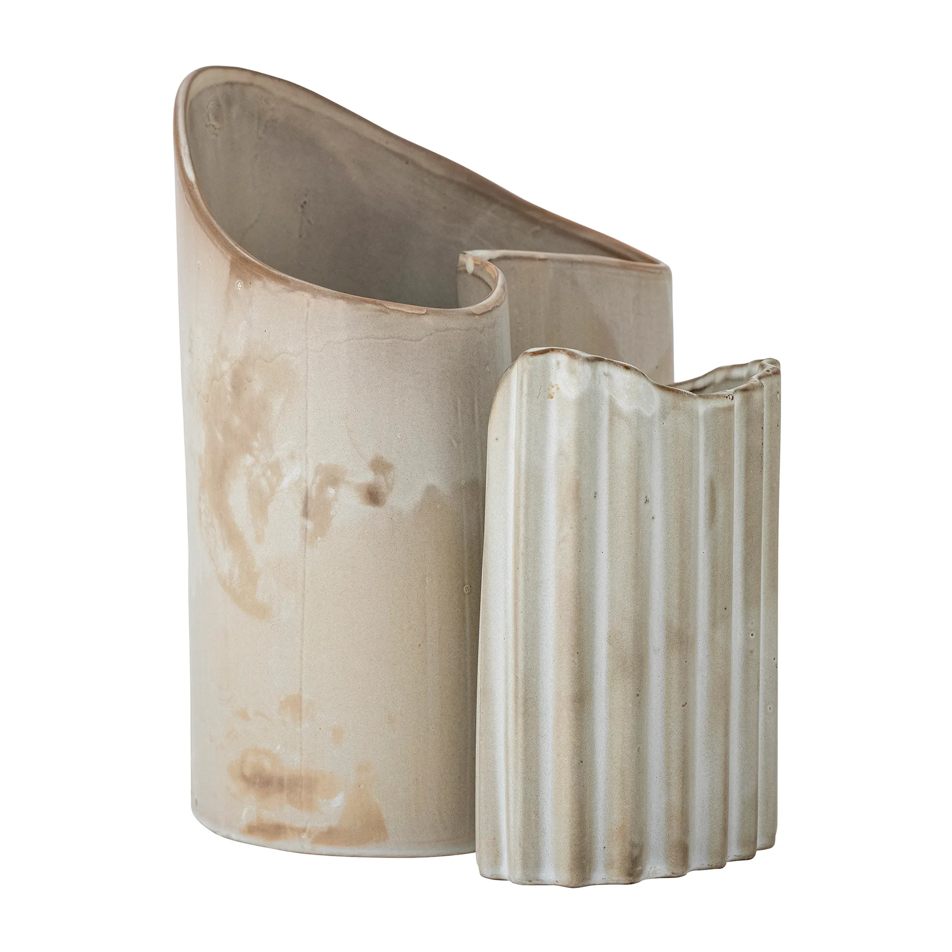 Henaj vaso 2 peças, Marrom-beige Bloomingville