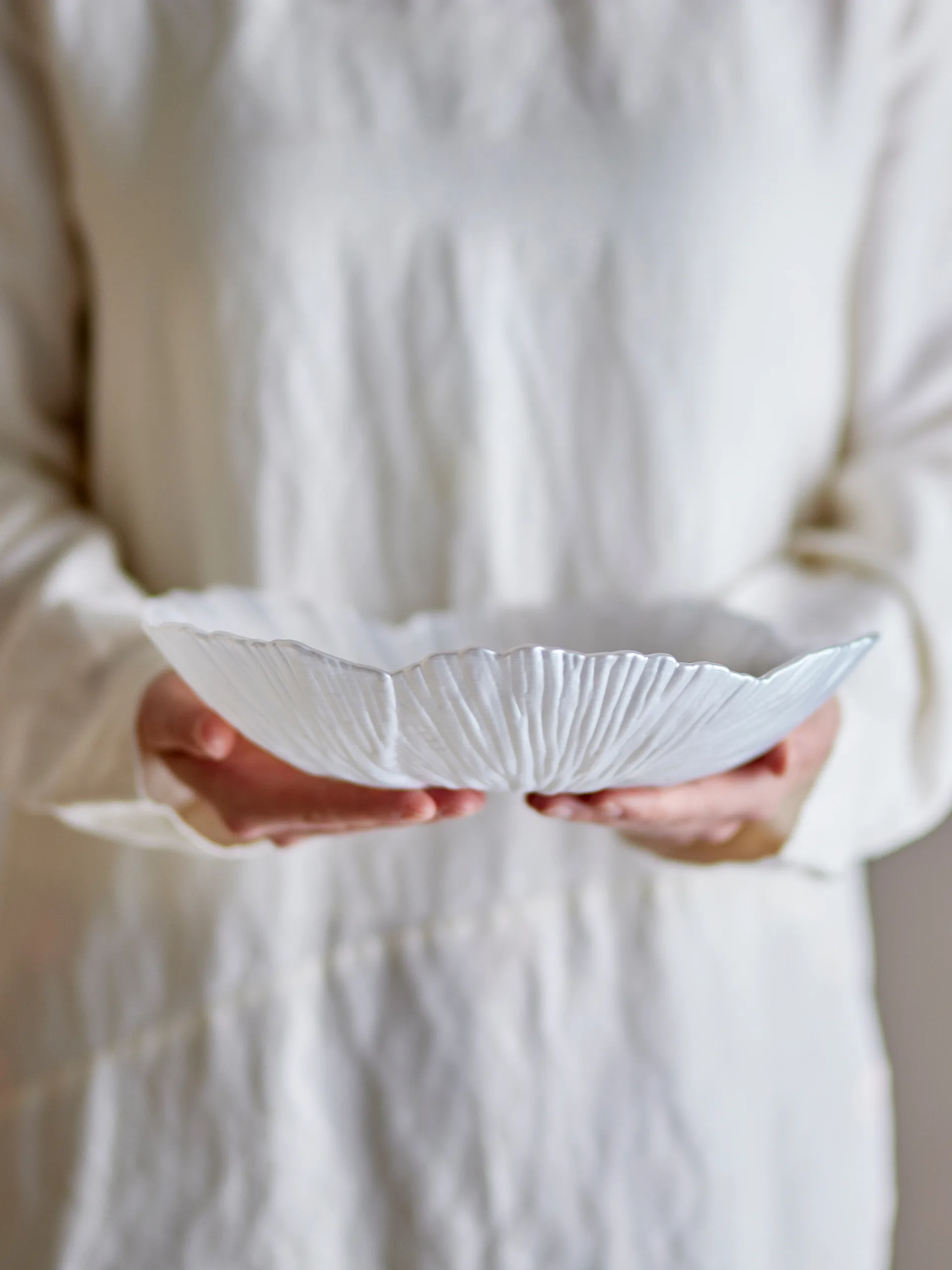 Iani taça vidro Ø26 cm, Branco Bloomingville