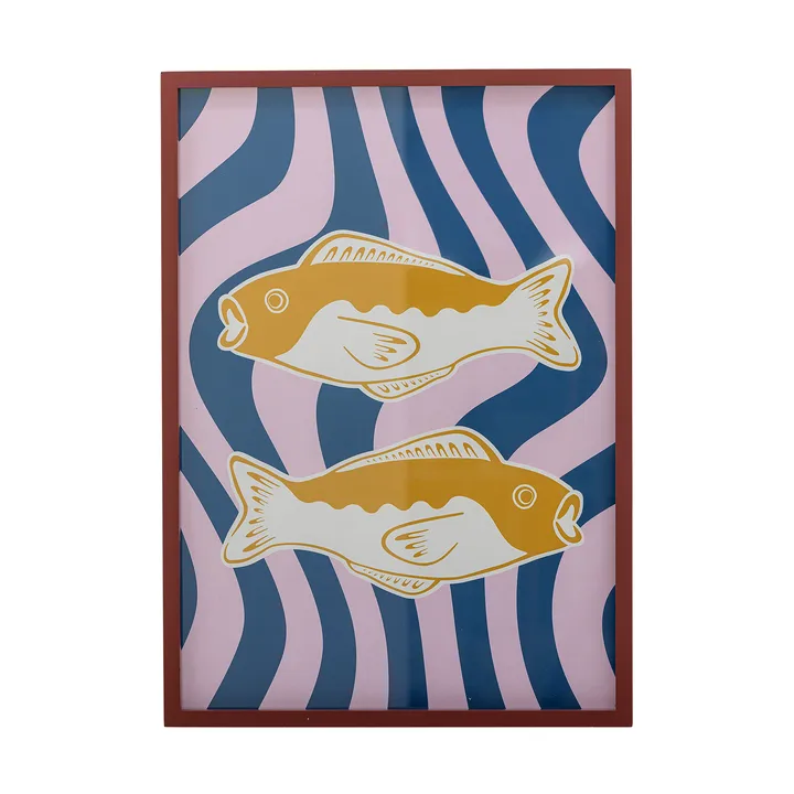 Ilustração Remy com moldura 50x70 cm - Rosa - Bloomingville