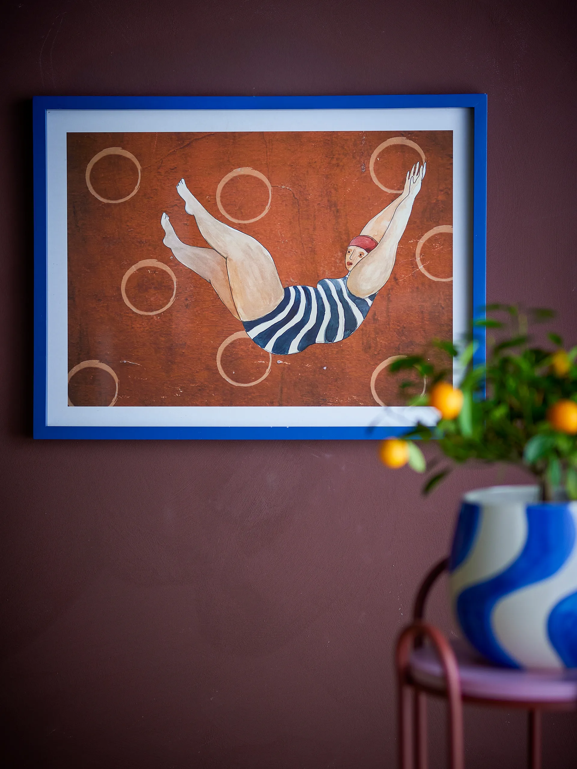 Ilustração Svela com moldura 52x47 cm, Castanho Bloomingville