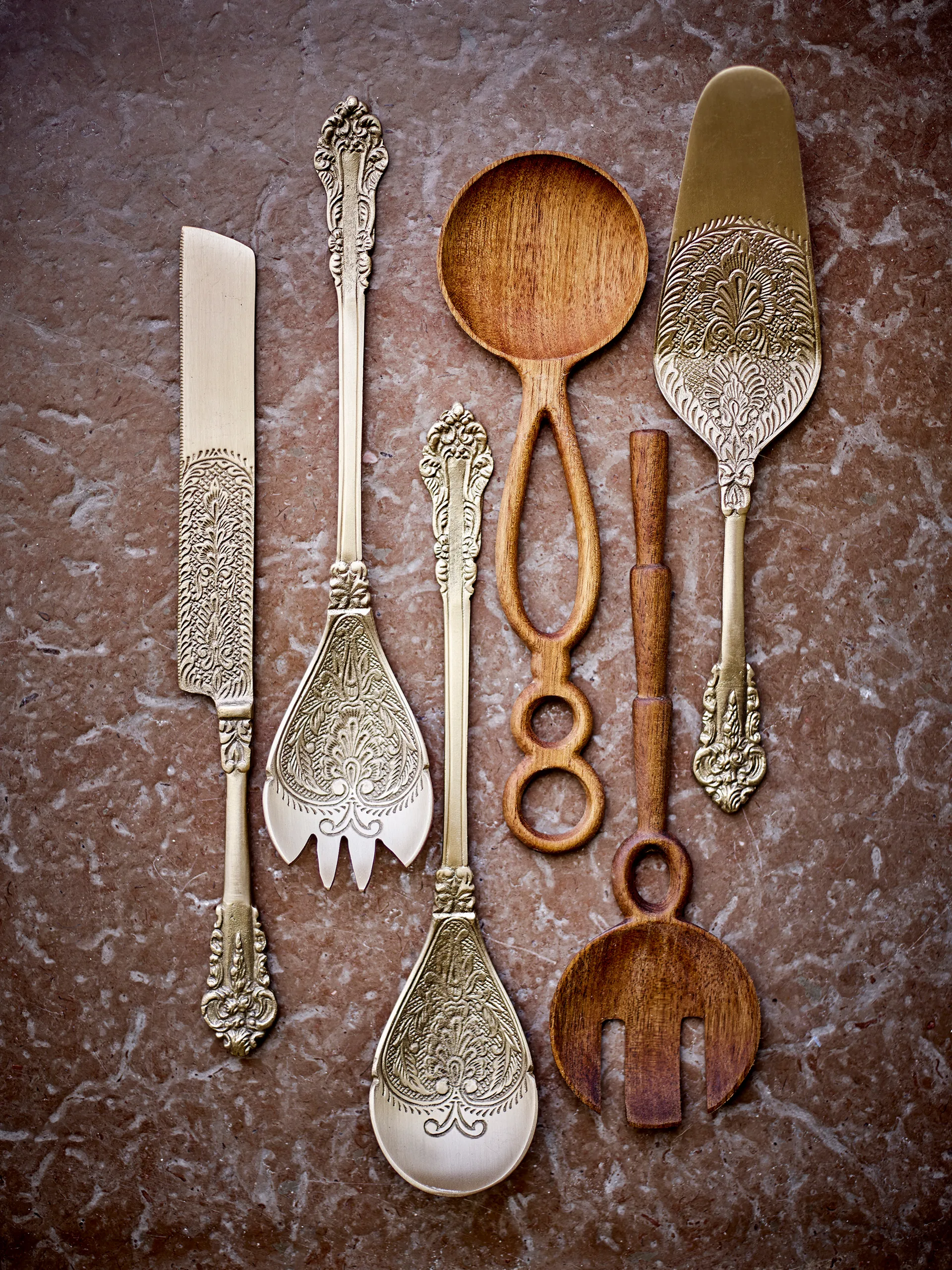 Kalima talheres para bolo 2 peças, Latão Bloomingville