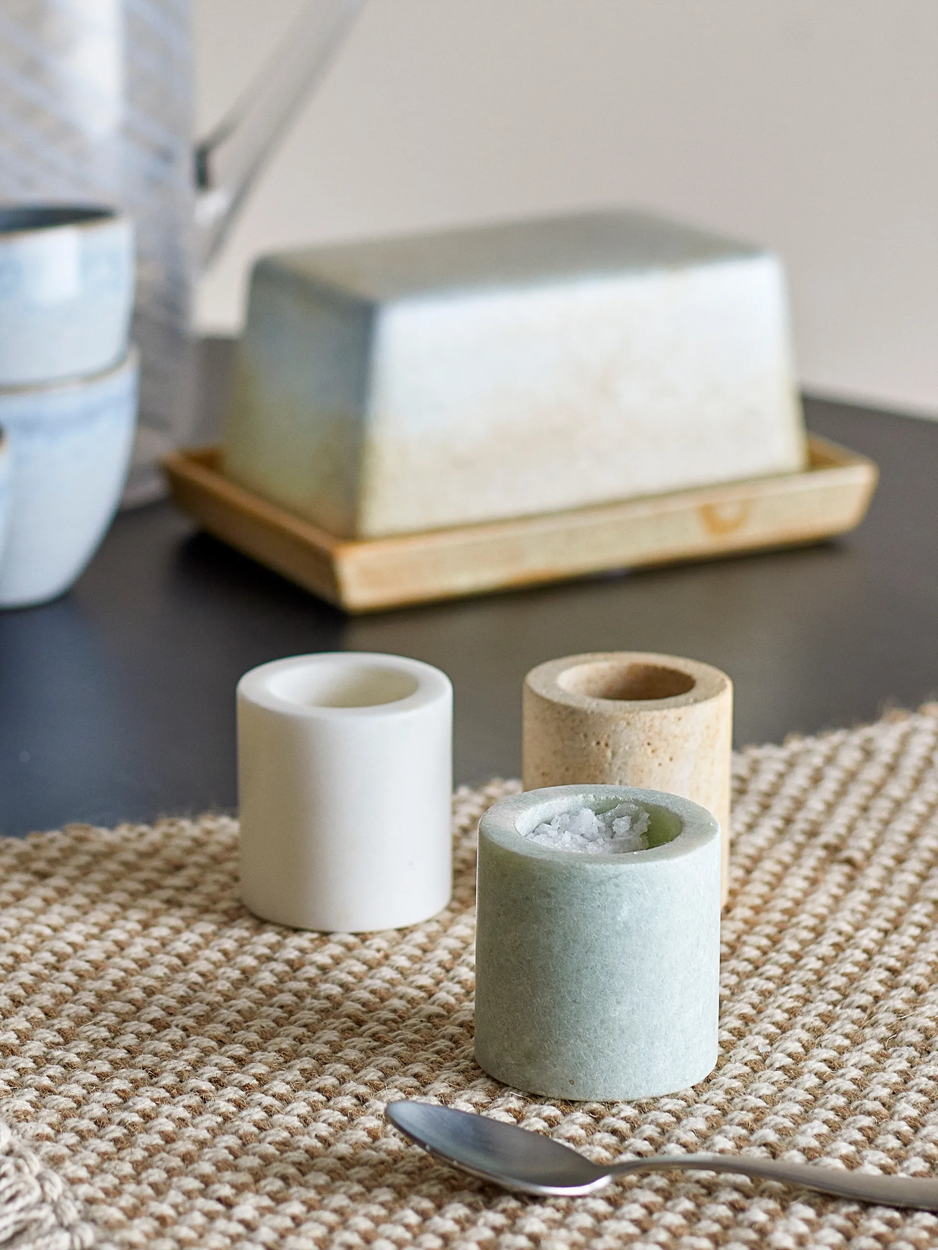 Kokui pote 3 peças, Mármore Bloomingville