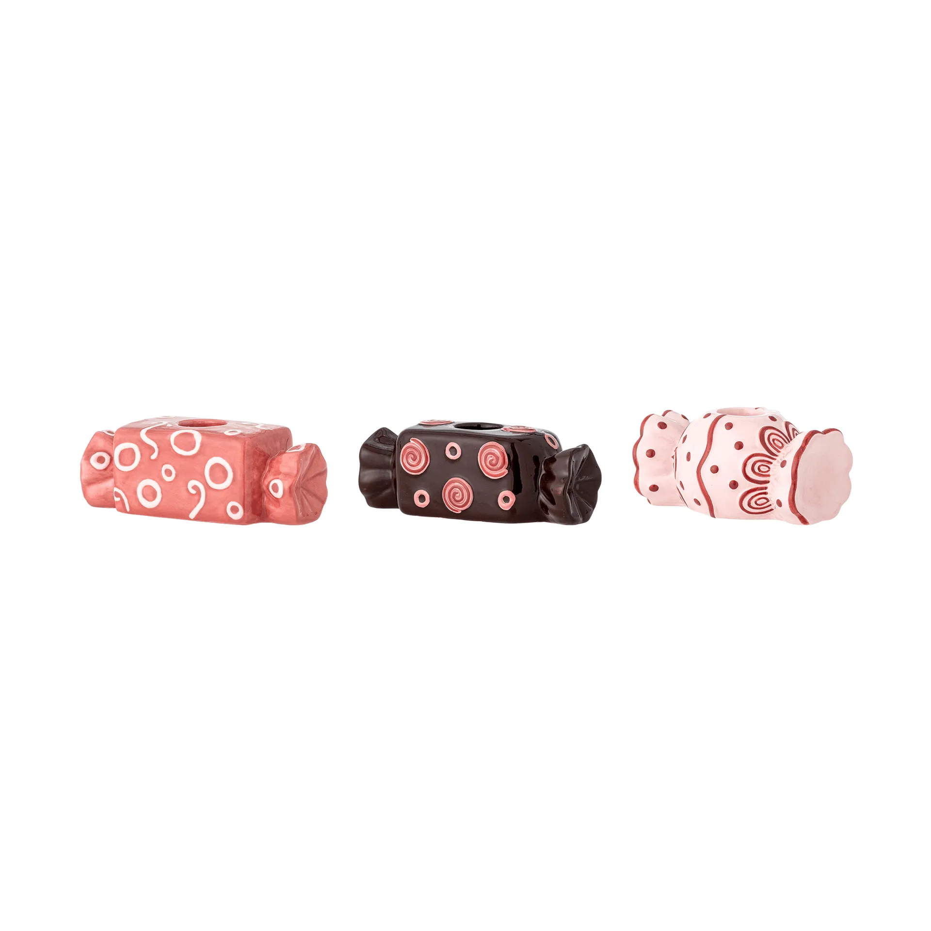 Maiano castiçal, Rose, 3 peças, 12 cm Bloomingville