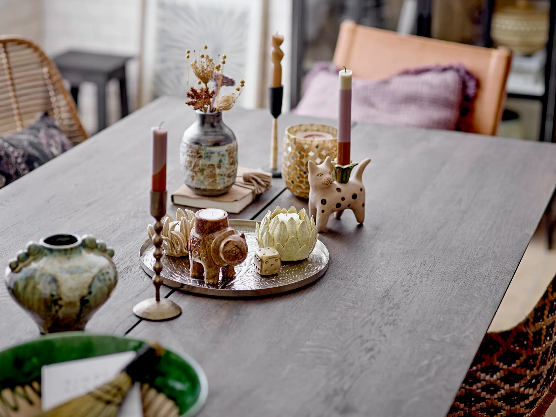 Mamie castiçais 2 peças, Grés Bloomingville