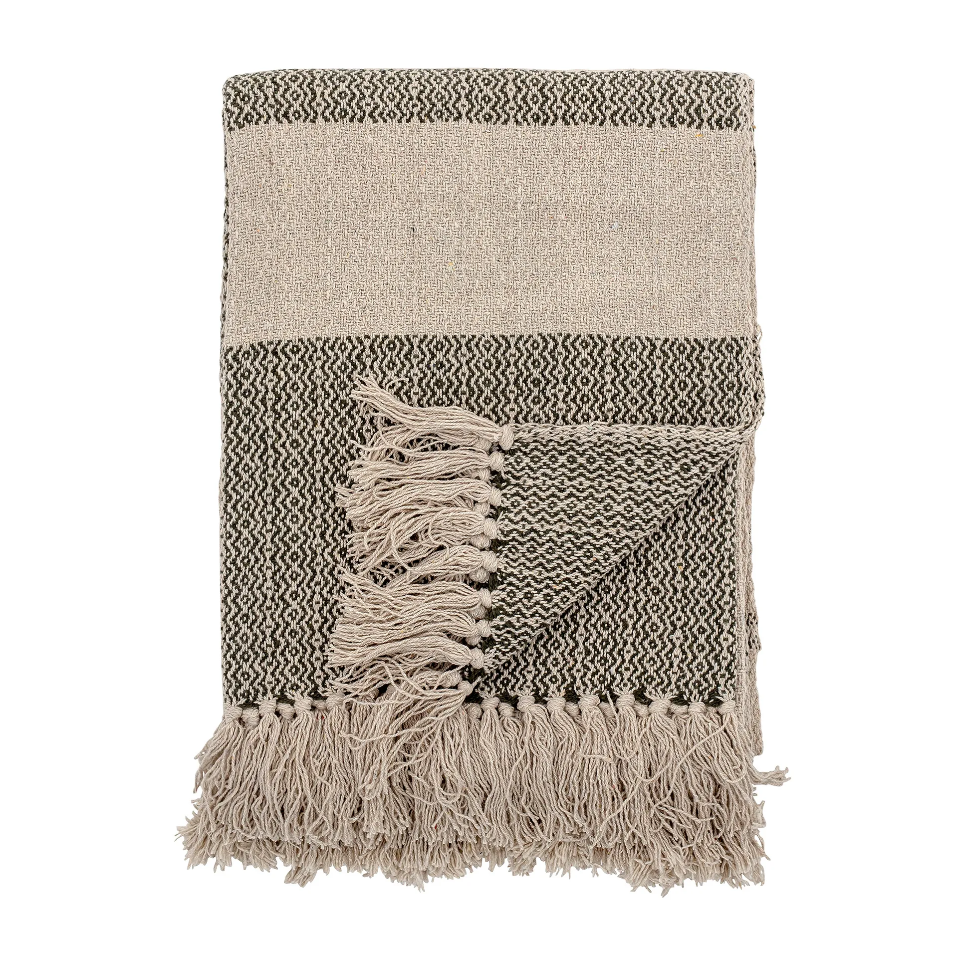 Manta às riscas Bloomingville 130x160 cm, verde Bloomingville