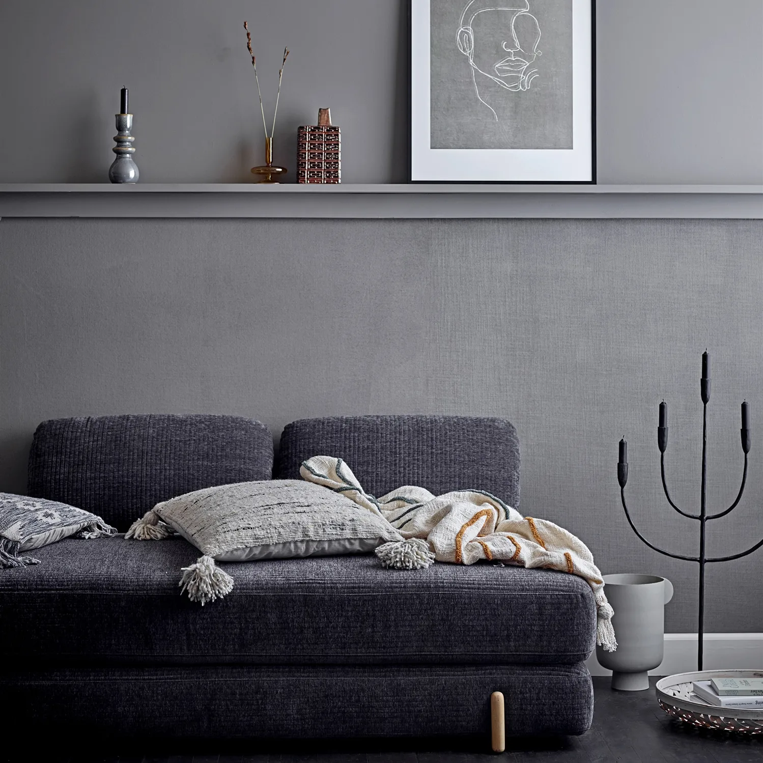 Manta de algodão com bordado Bloomingville 125x150 cm, natural Bloomingville