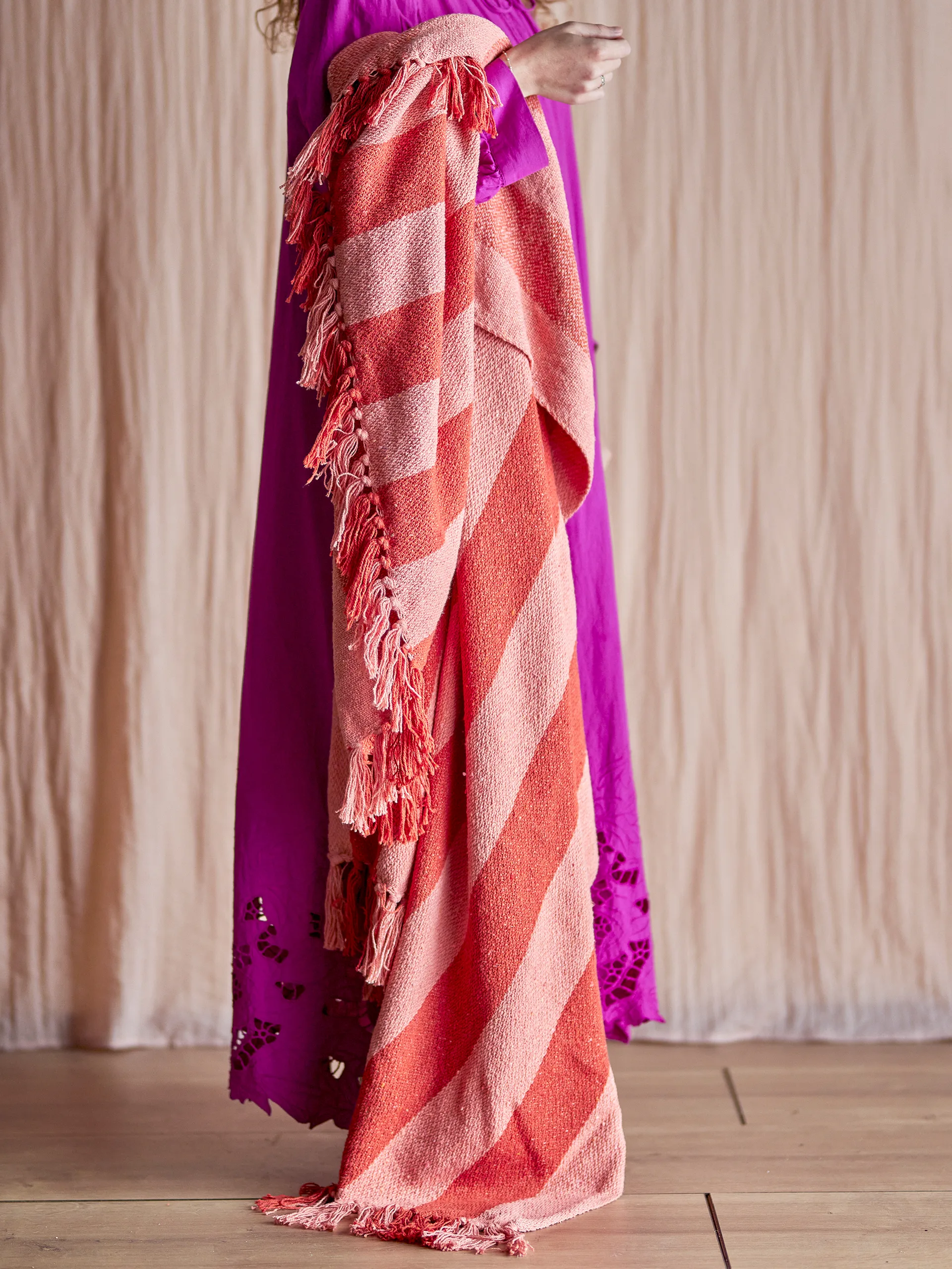 Manta Frello 130x160 cm, Laranja Bloomingville