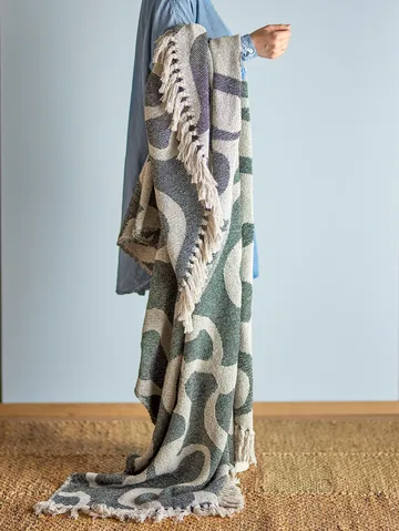 Manta Salobre algodão 160x130 cm - Preto - Bloomingville