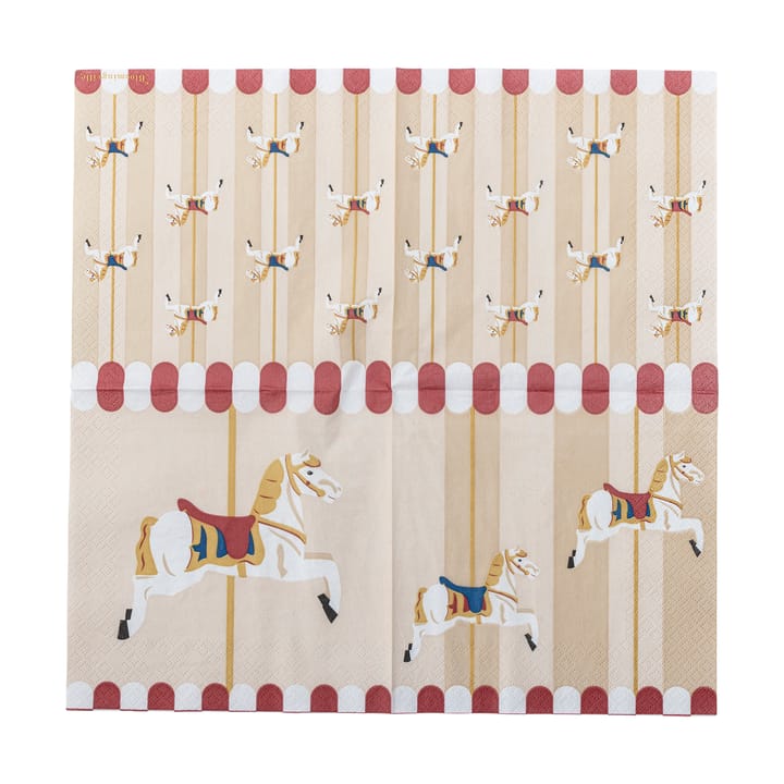 Merry-go-round guardanapo 33x33 cm 20 unidades, Natural Bloomingville