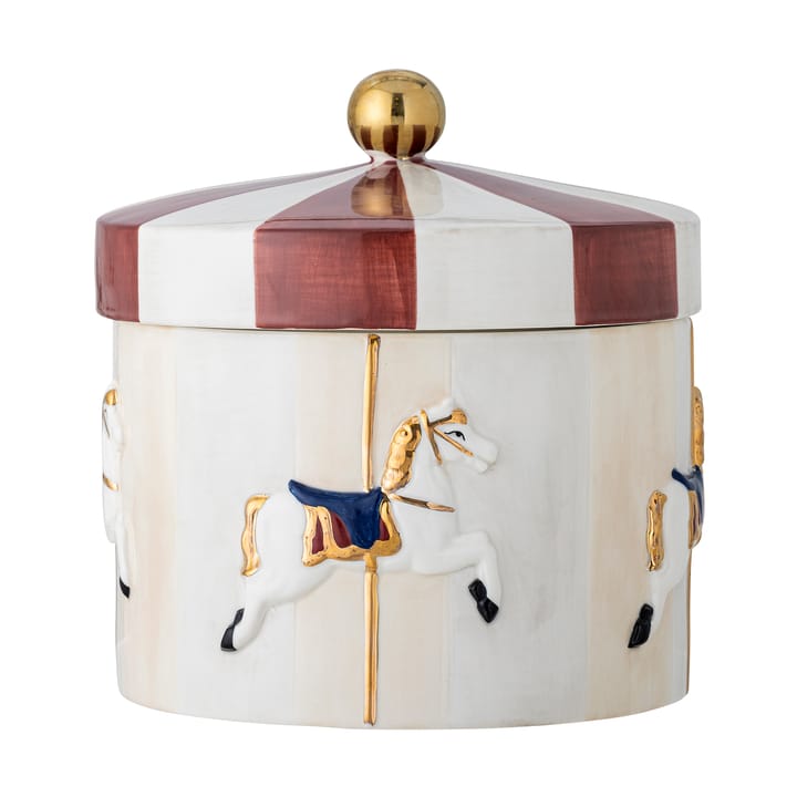 Merry-go-round pote com tampa Ø19,5x20,5 cm, Vermelho-branco Bloomingville