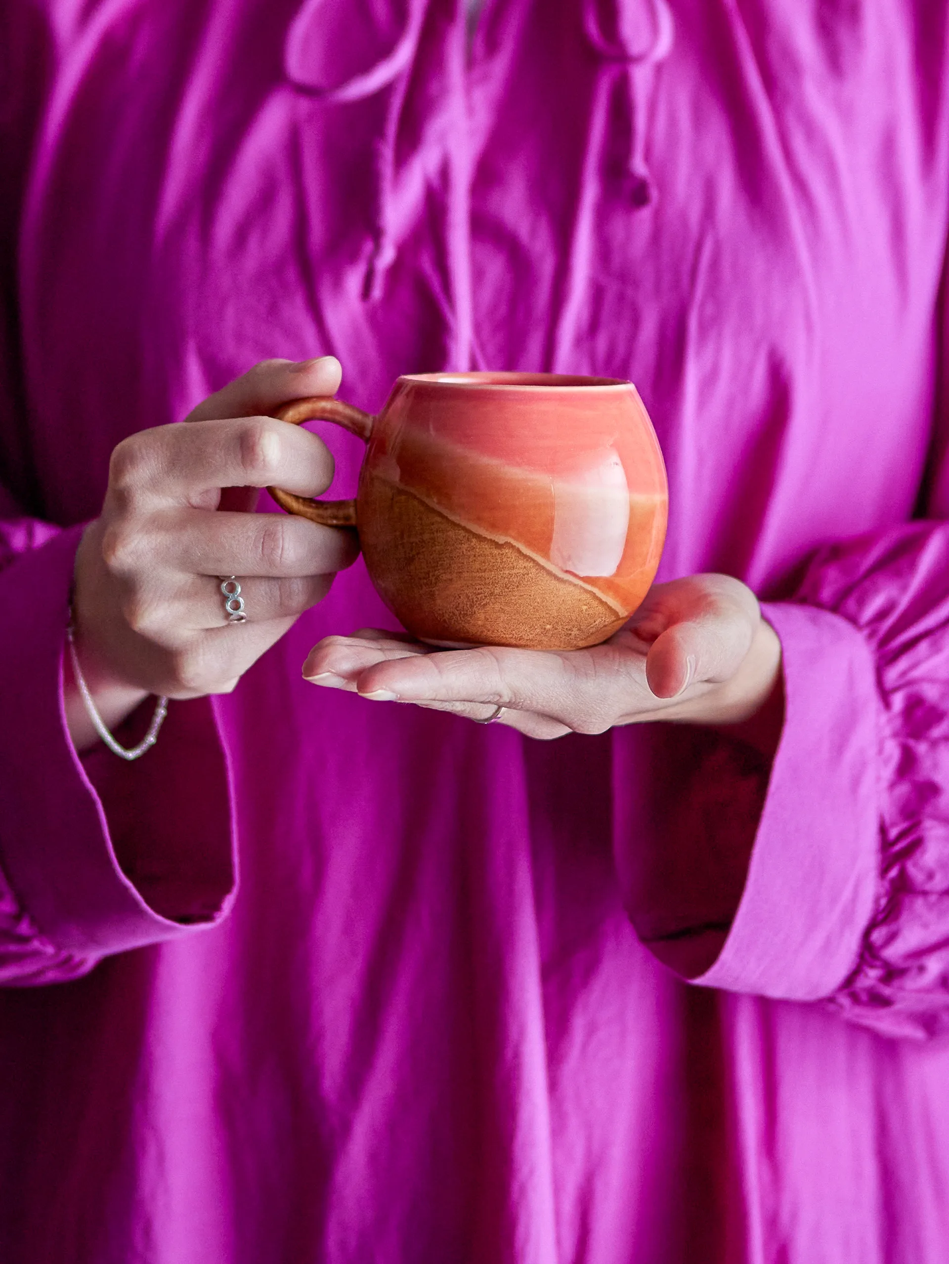 Paula chávena 27,5 cl, Orange-orange Bloomingville