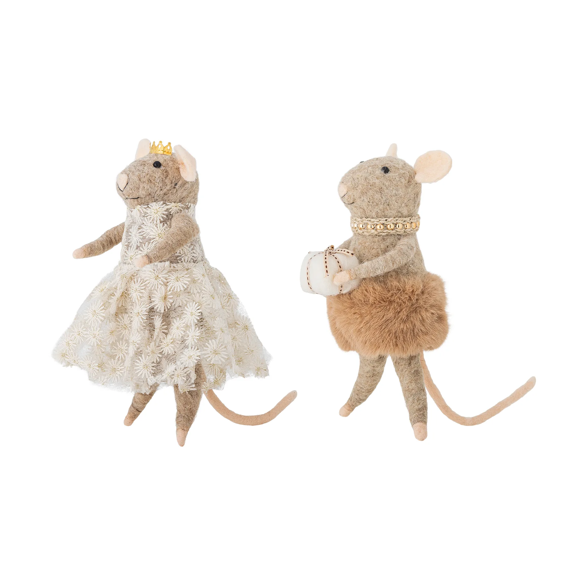 Peo enfeite de lã para a árvore de Natal 2 peças, Castanho, alto Bloomingville