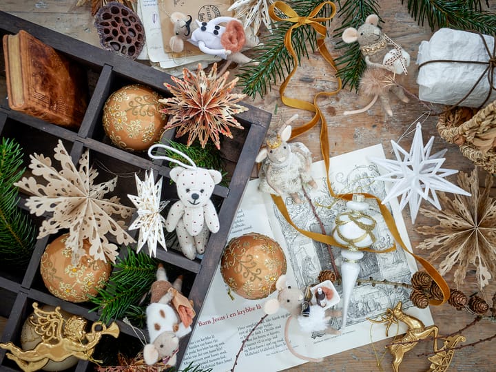 Peo enfeite de lã para a árvore de Natal 2 peças, Castanho Bloomingville