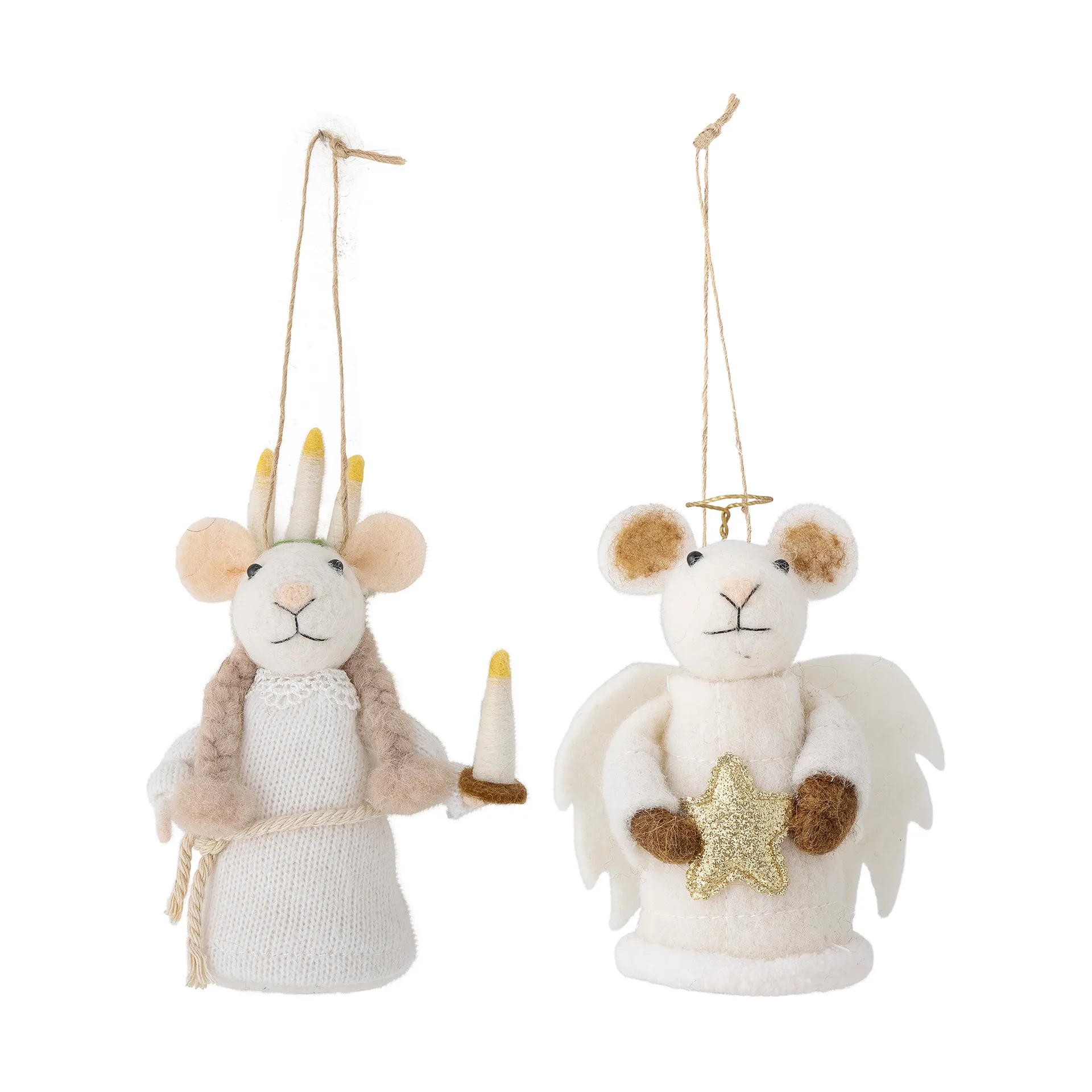 Peo enfeite de lã para a árvore de Natal 2 peças, Rato Lucia Bloomingville