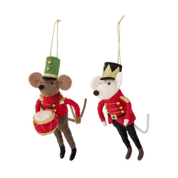 Peo enfeite de lã para a árvore de Natal 2 peças - Ratos de desfile - Bloomingville