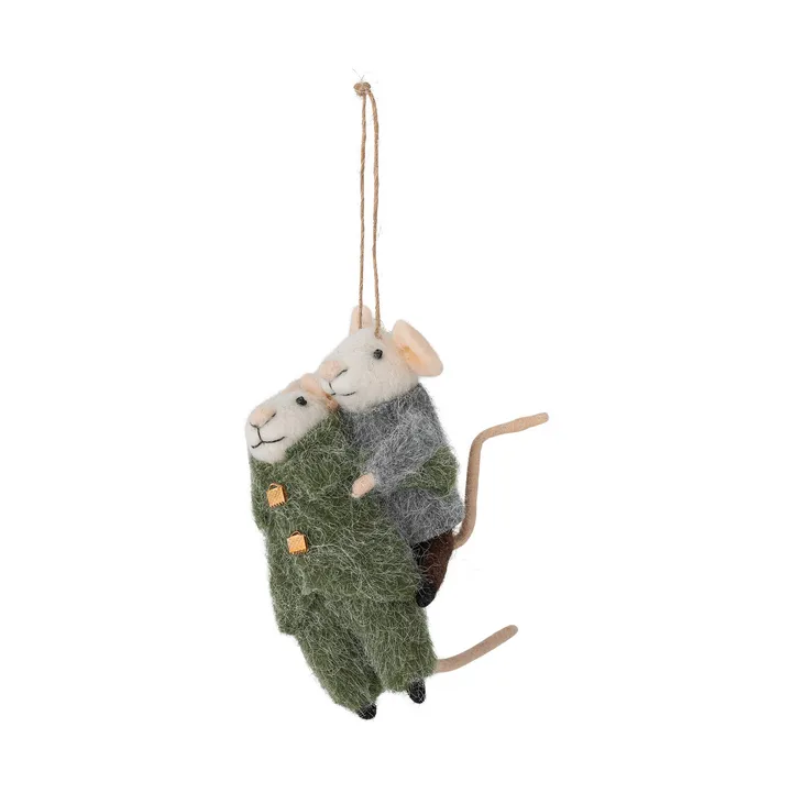 Peo enfeite de lã para a árvore de Natal 2 peças - Verde-cinzento, 11 cm - Bloomingville