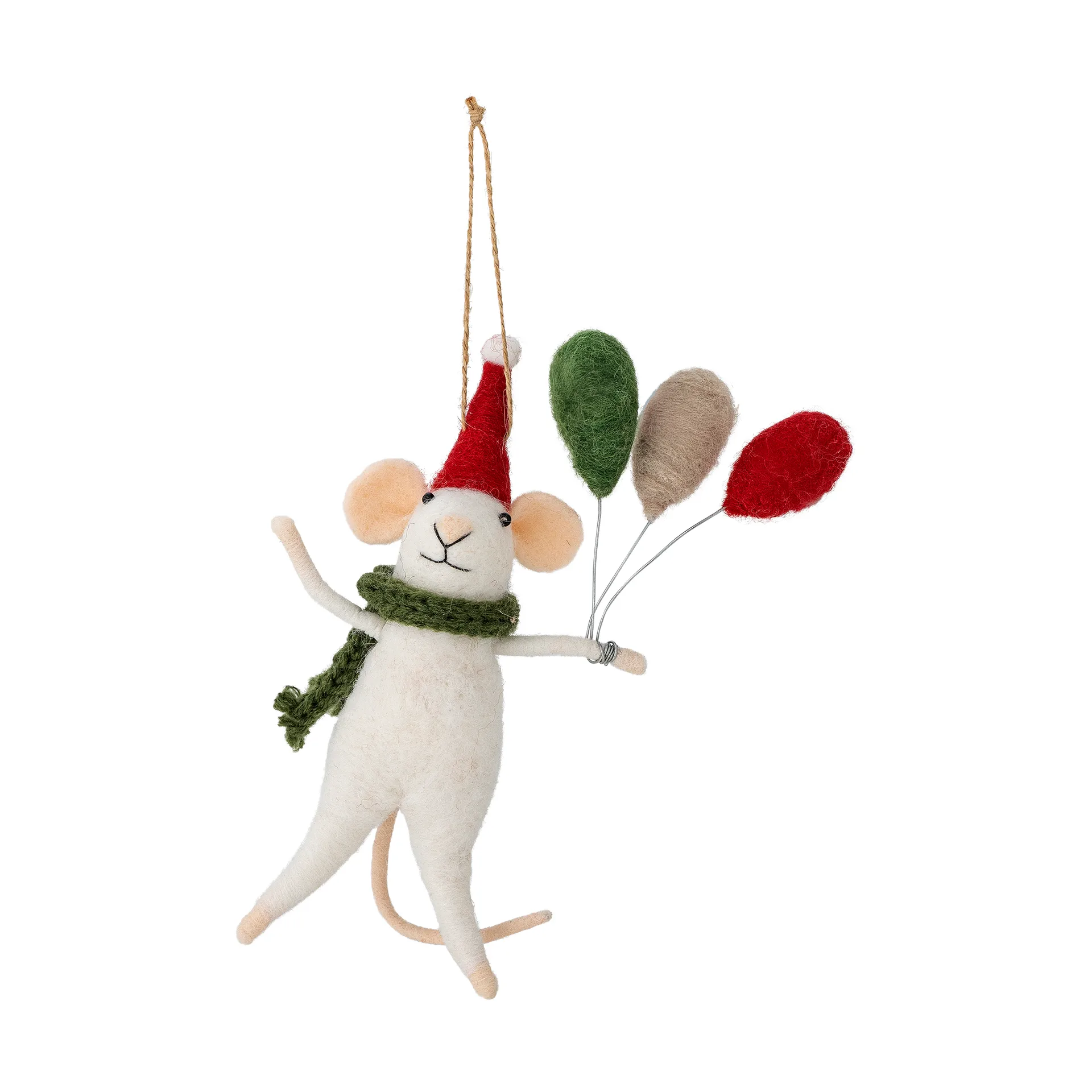 Peo enfeite de lã para a árvore de Natal, Branco Bloomingville