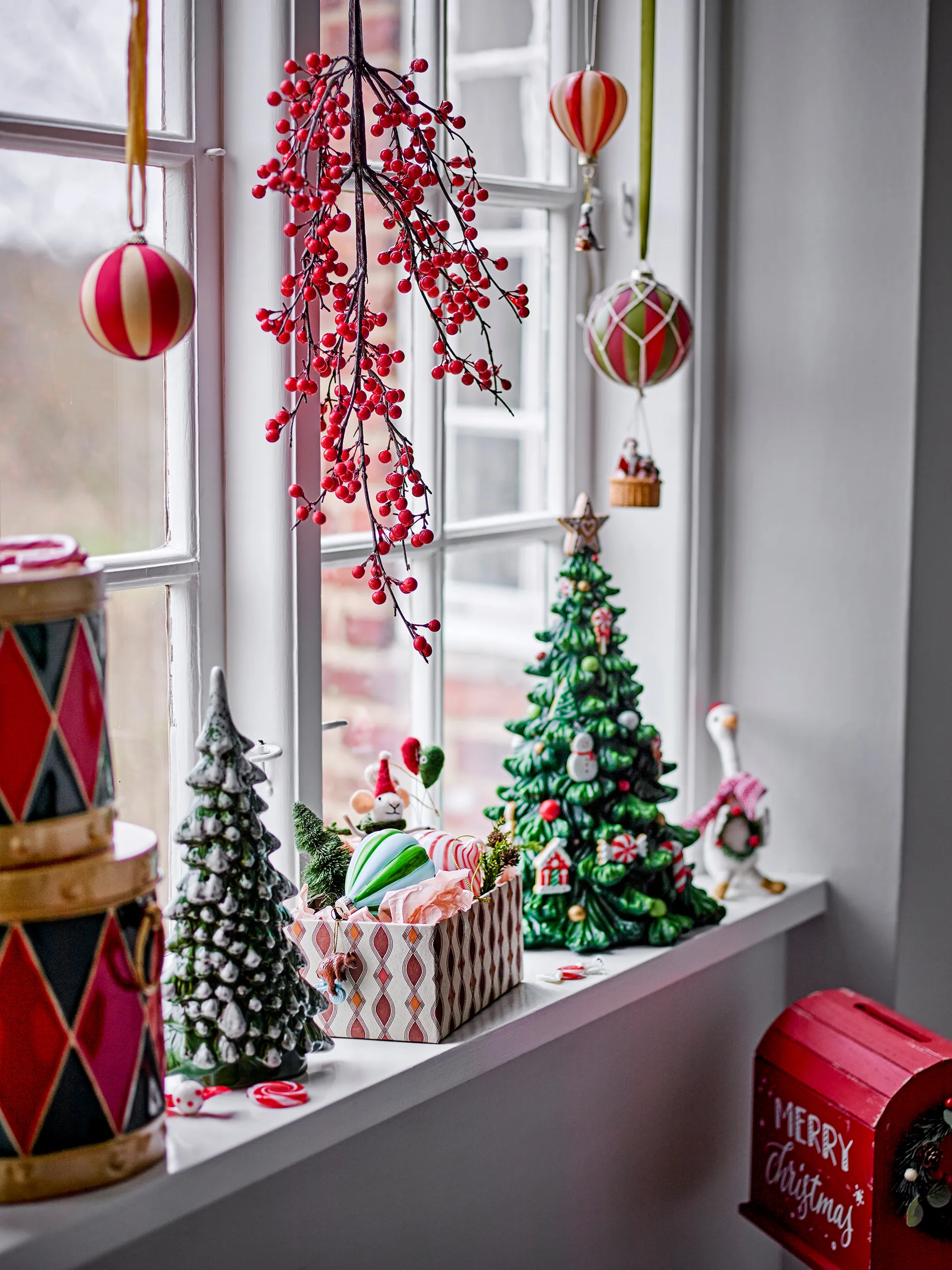 Peo enfeite de lã para a árvore de Natal, Branco Bloomingville