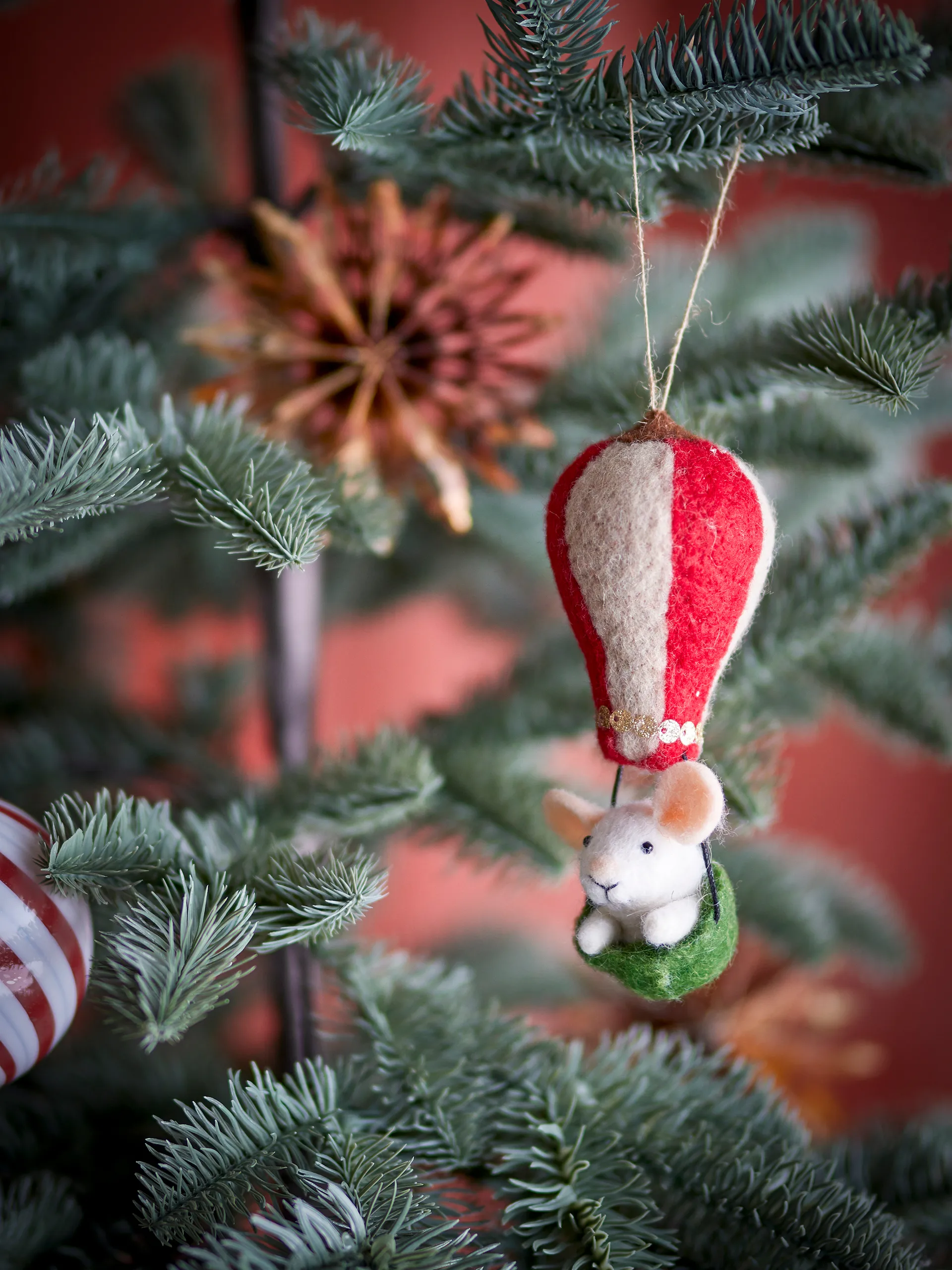 Peo enfeite de lã para a árvore de Natal, Verde Bloomingville