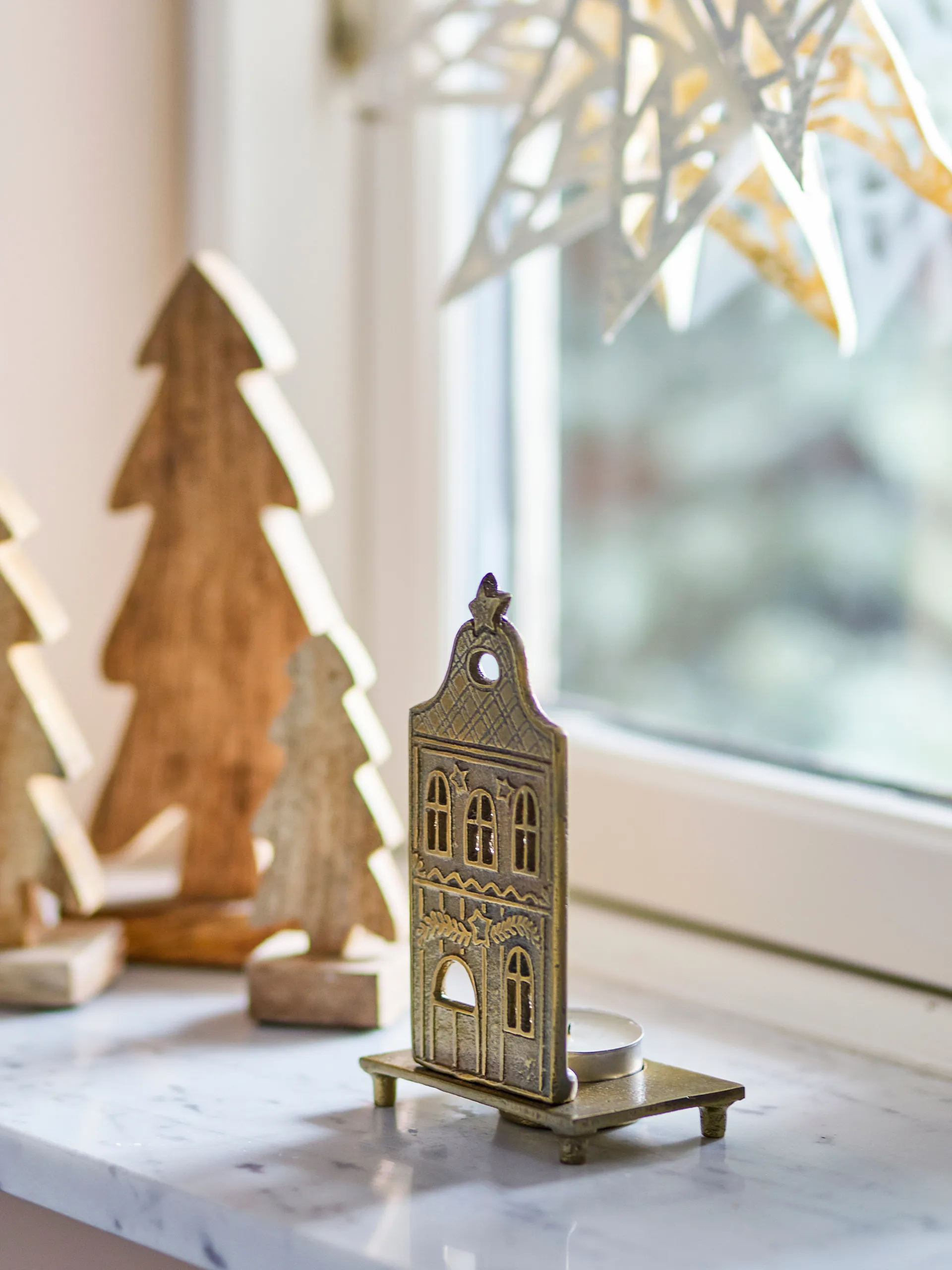 Porta-velas Crista 5,5x14 cm, Latão Bloomingville