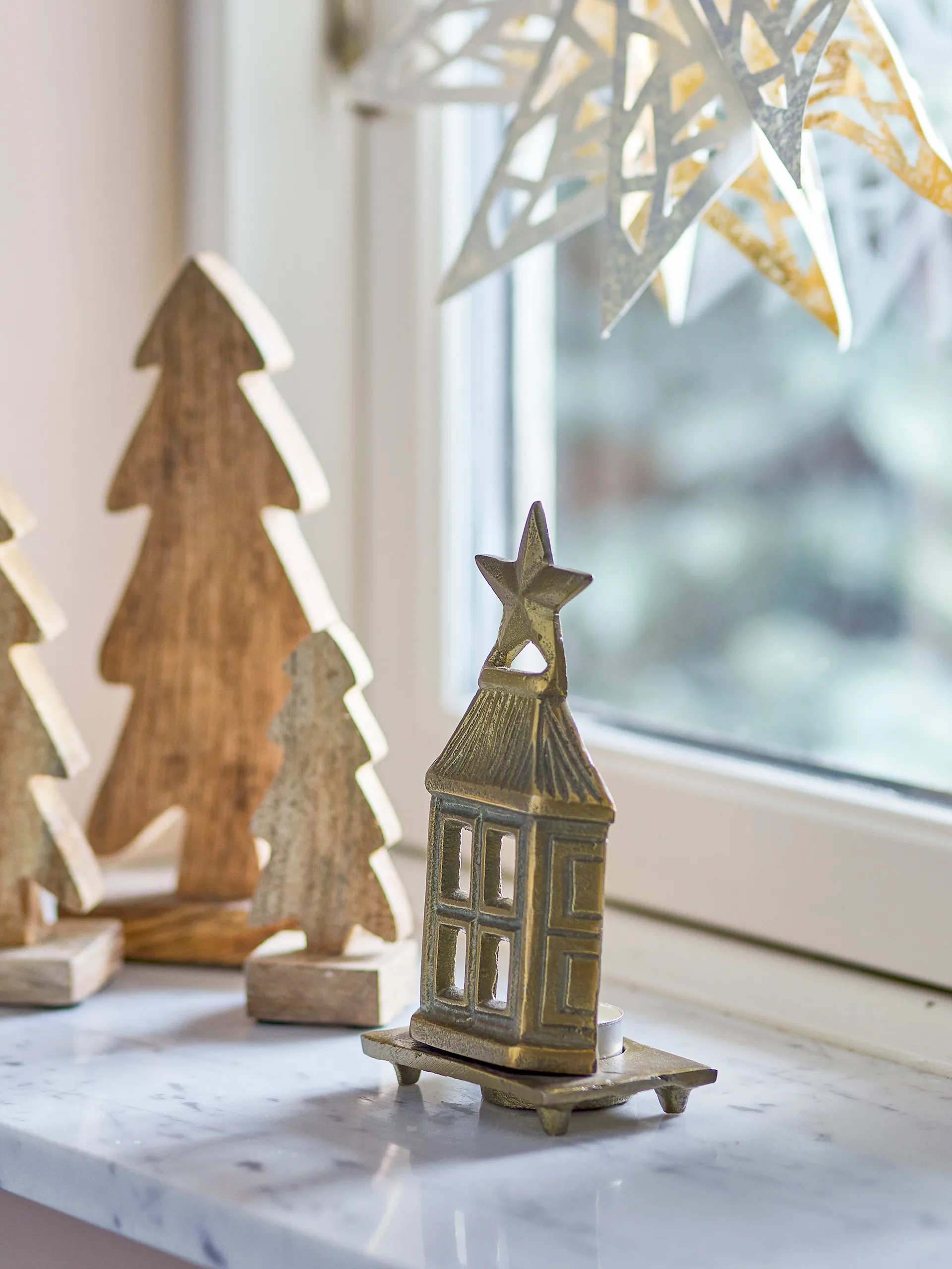 Porta-velas Crista 6x17 cm, Latão Bloomingville