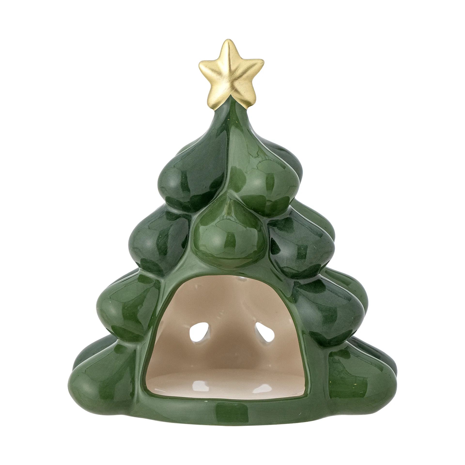 Porta-velas Elof árvore de Natal 13,5 cm, Verde Bloomingville