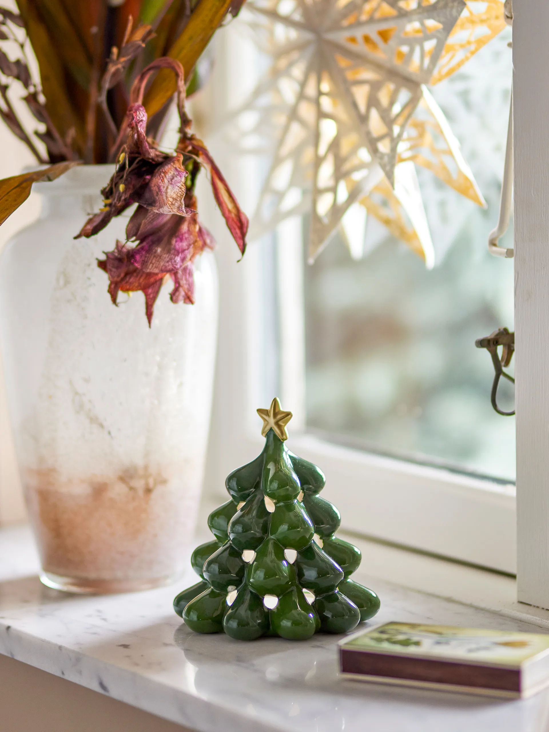 Porta-velas Elof árvore de Natal 13,5 cm, Verde Bloomingville