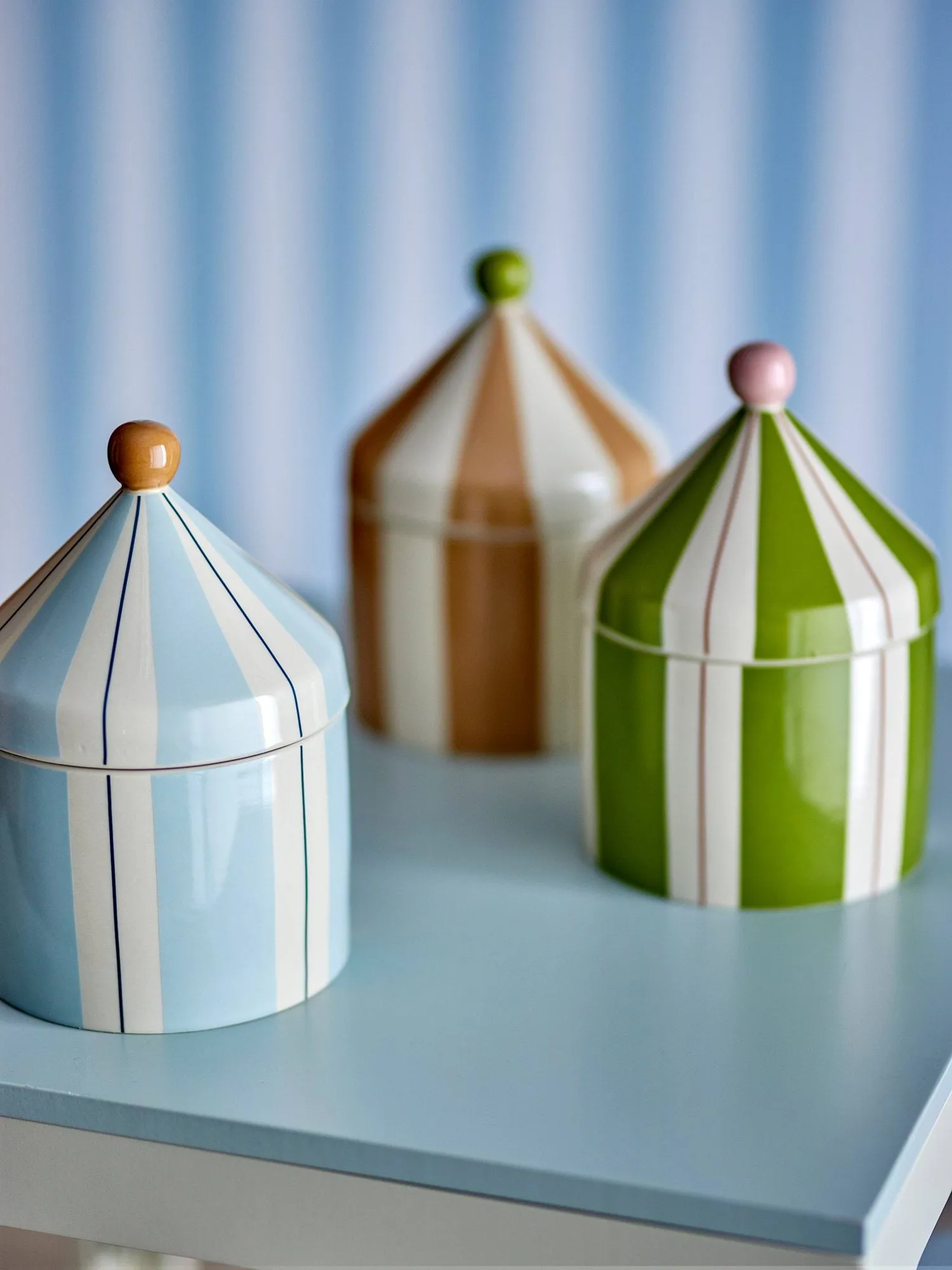 Pote Cimmi com tampa, Azul Bloomingville