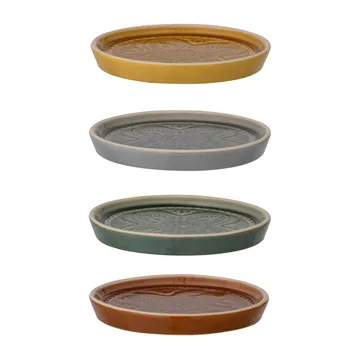 Prato Rani Ø11 cm, conjunto de 4 - cinza-amarelo-castanho-verde - Bloomingville