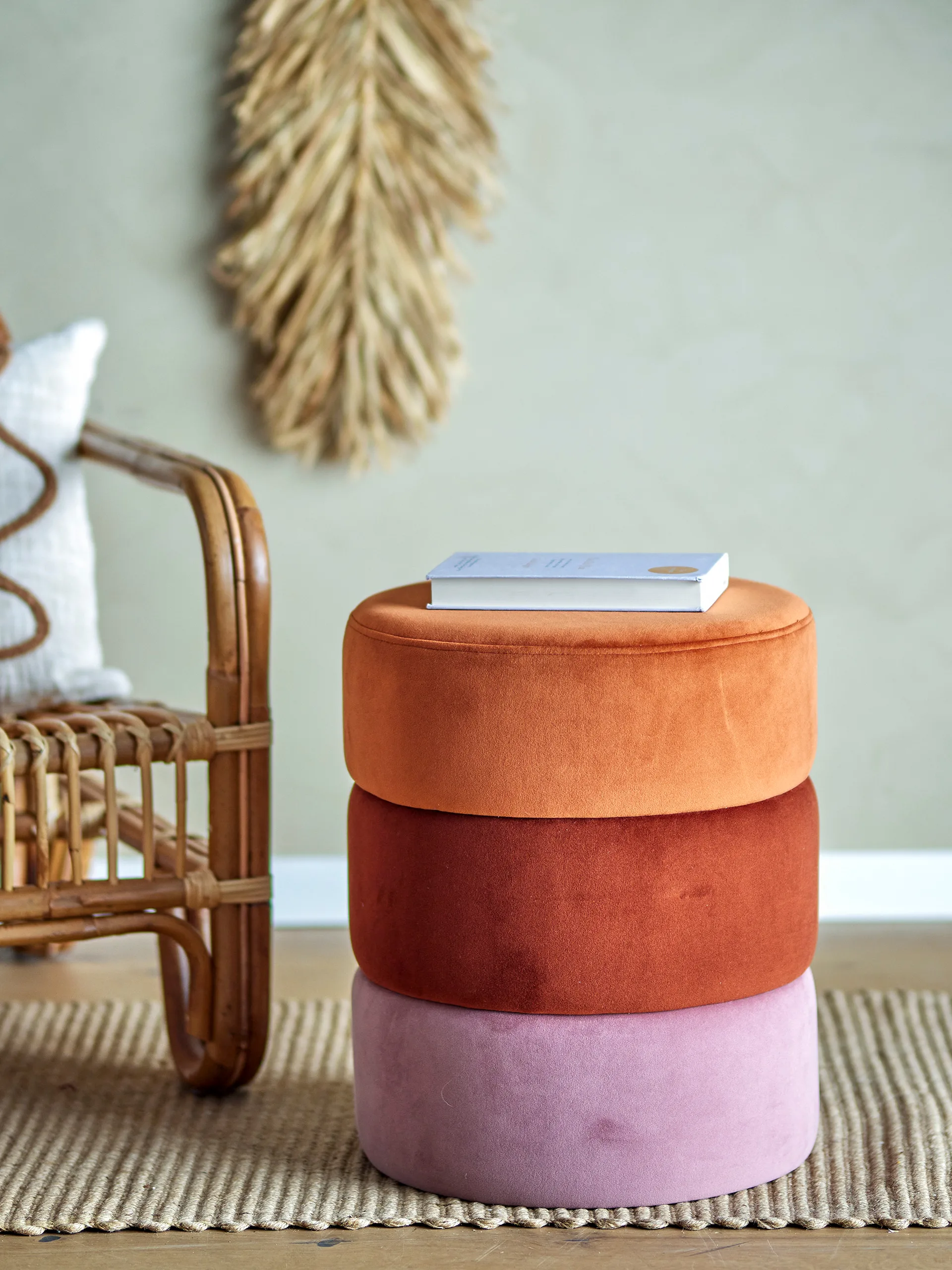 Pufe Bilbao Ø37x45 cm, Orange Bloomingville
