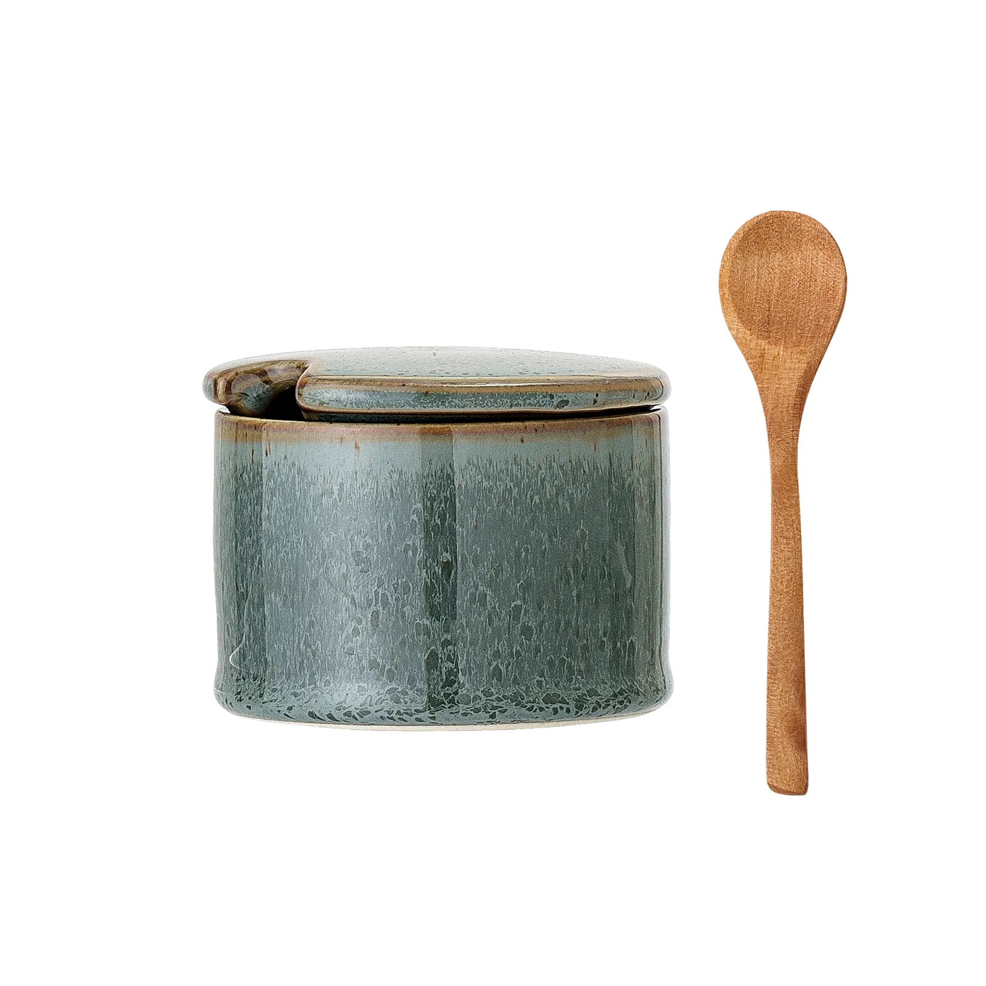 Recipiente com tampa e colher Pixie , verde Bloomingville