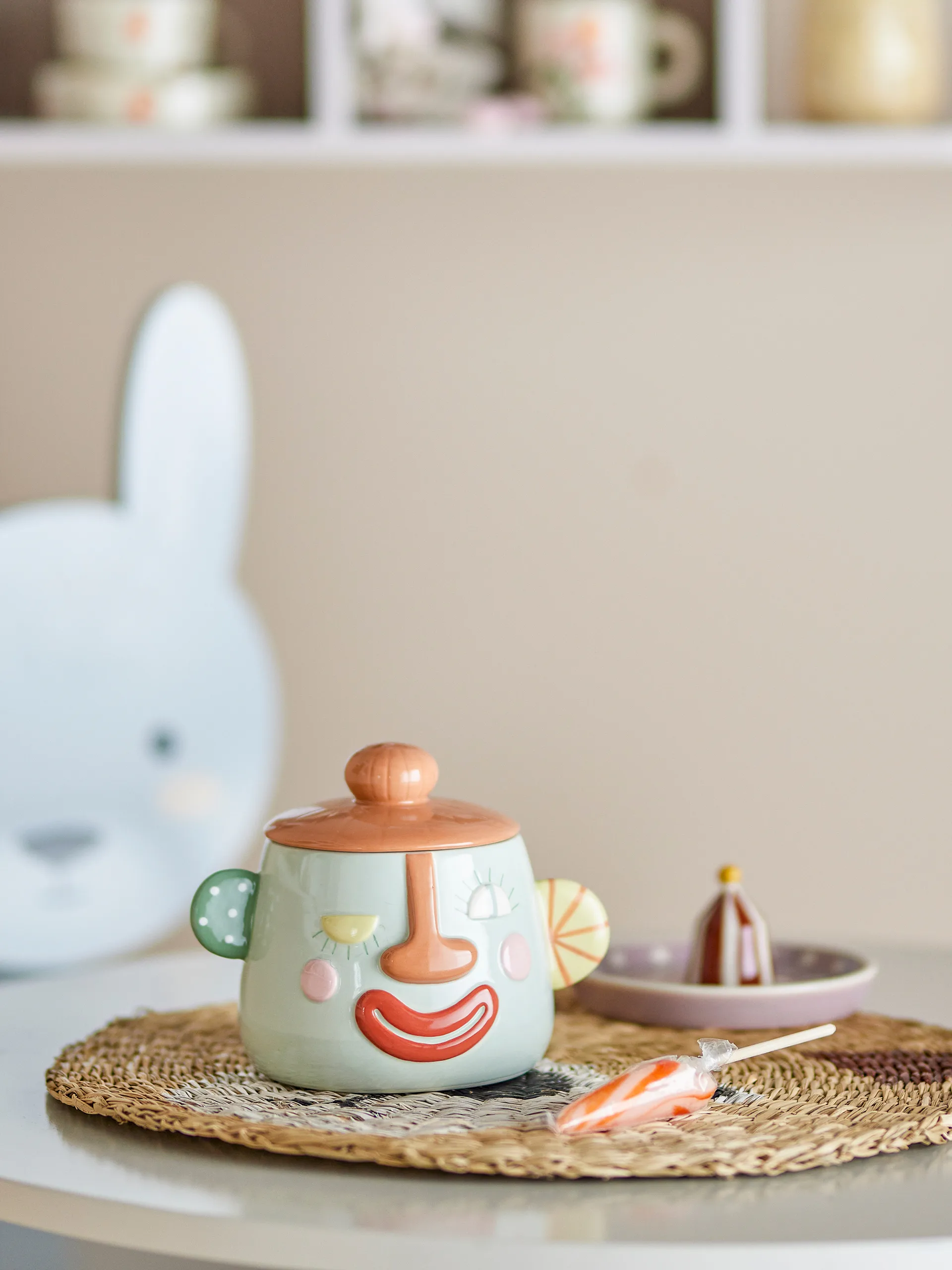 Recipiente Sylvie com tampa Ø12 cm, Multicolor Bloomingville